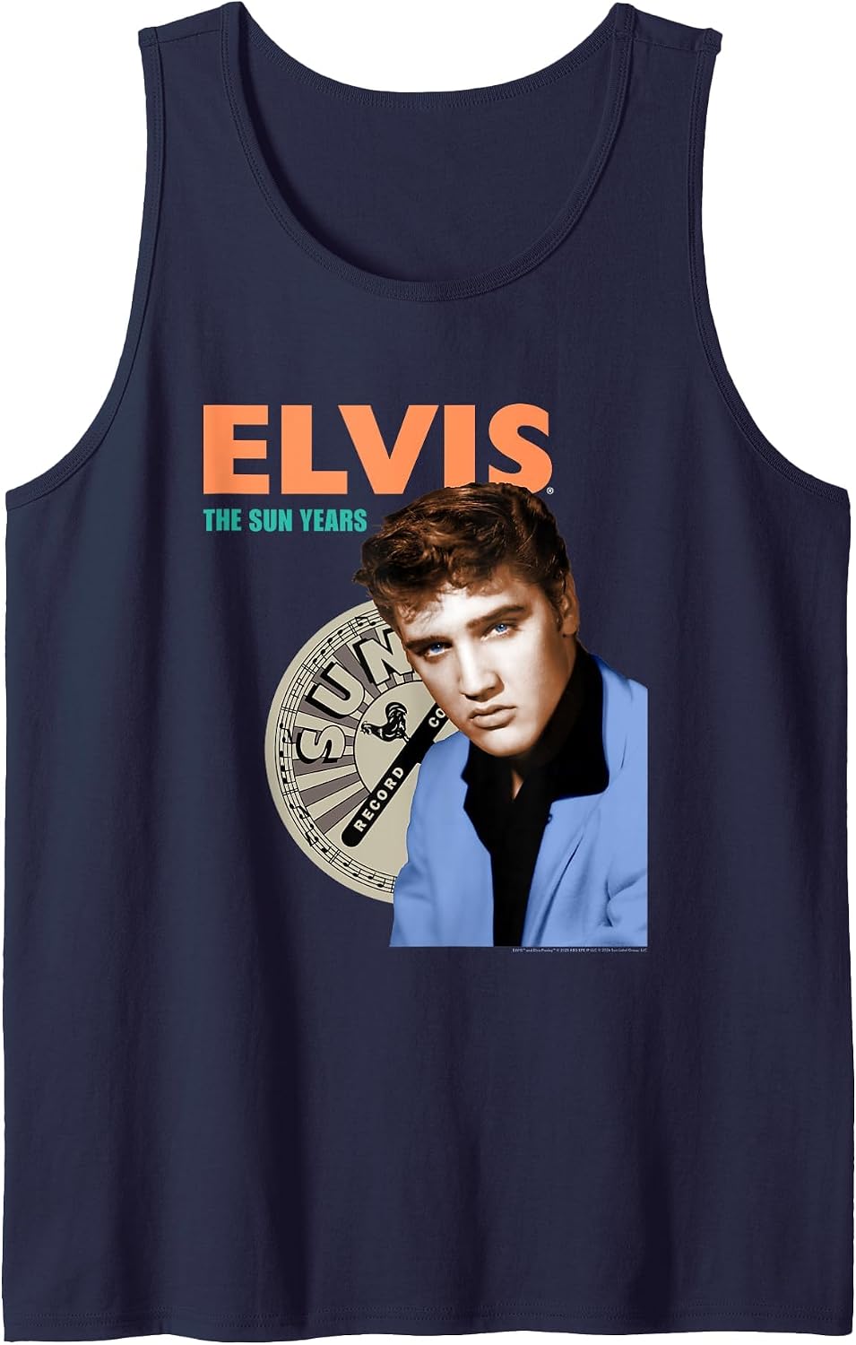 Sun Records X Elvis Presley The Sun Years Photo Tank Top - Navy Blue