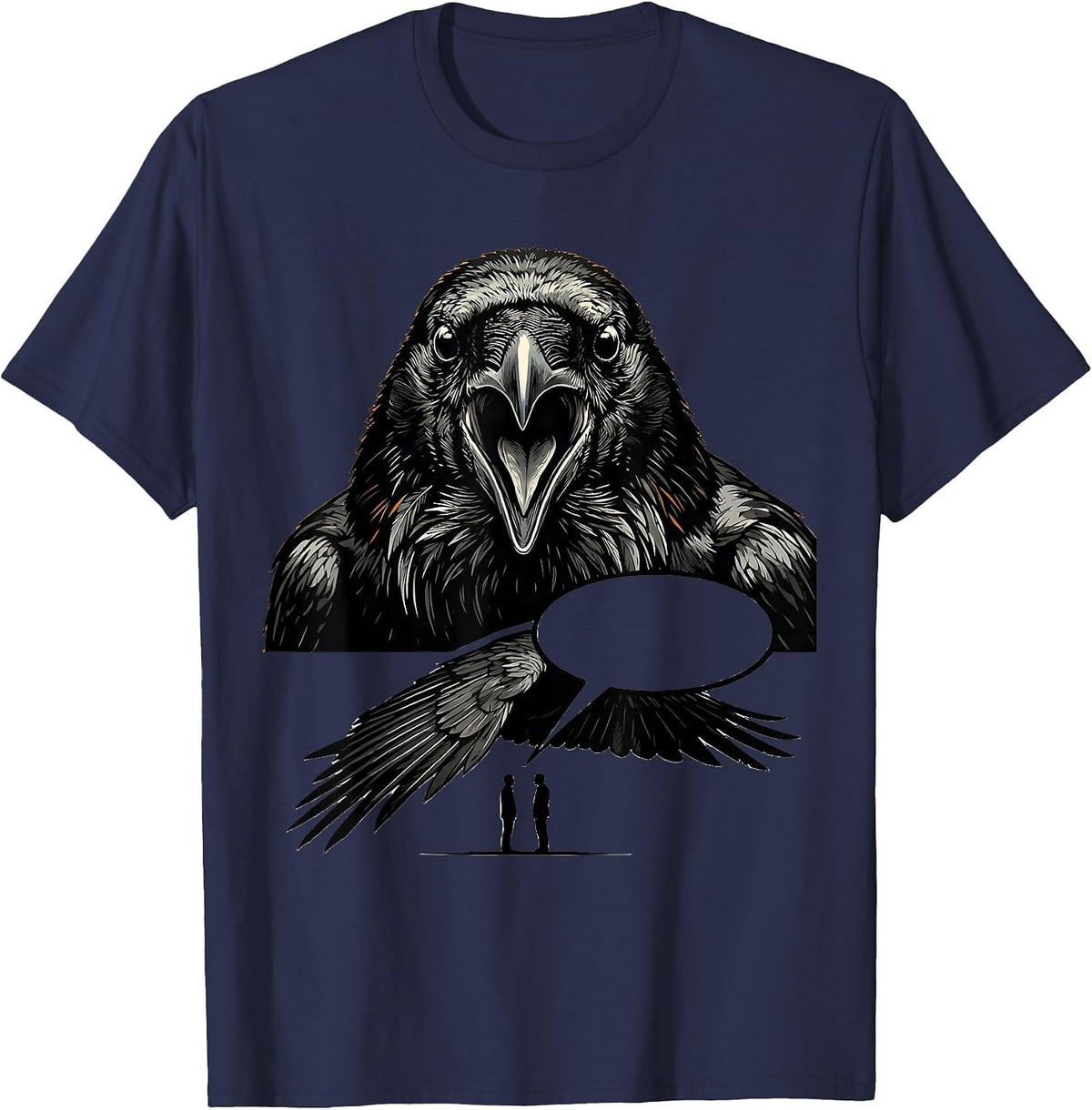 Men's Black Crow Gothic Dark Humor Crow Lover Gift T-Shirt - Navy Blue