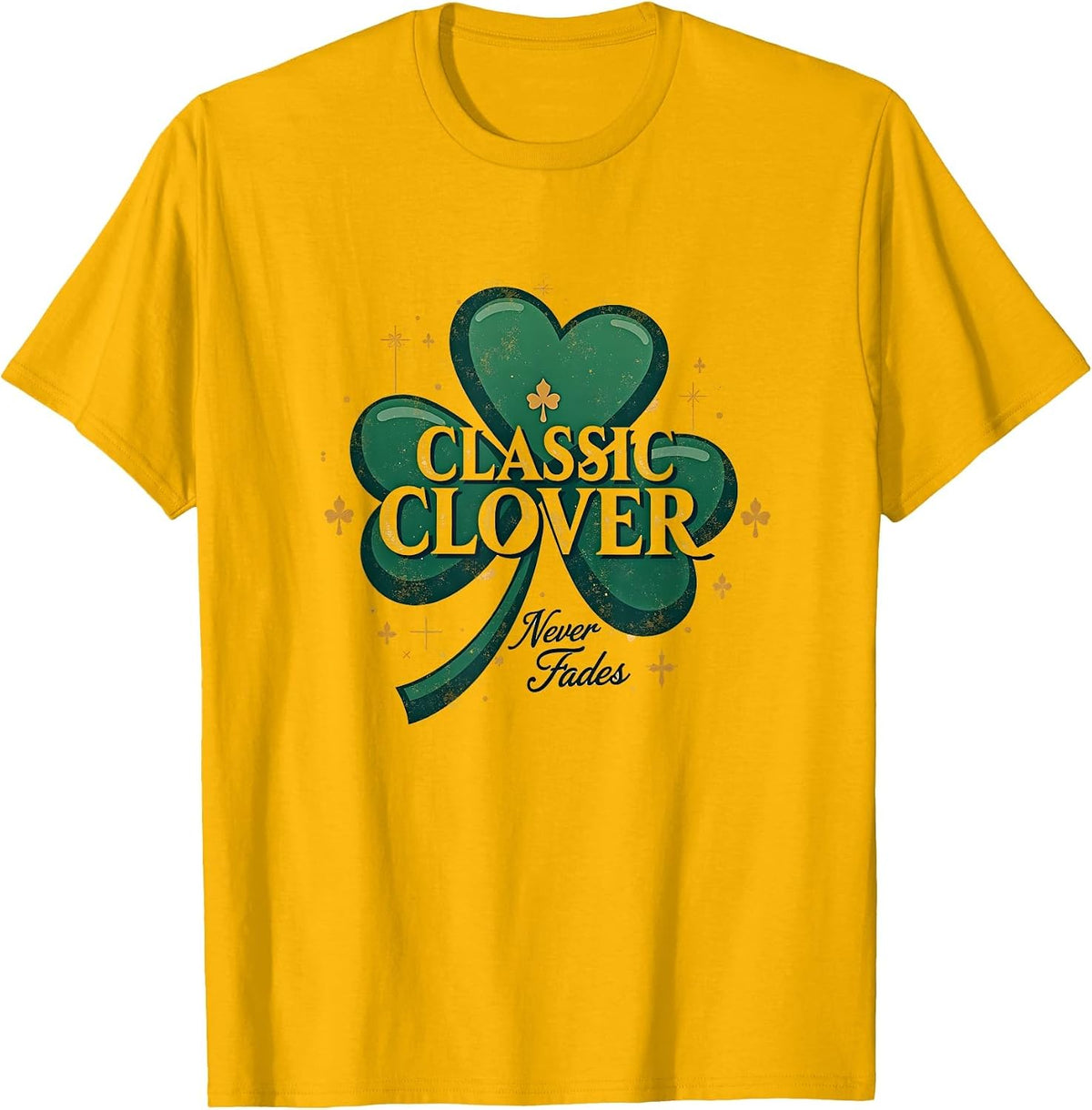 Classic Clover Never Fades Vintage Shamrock T-Shirt - Golden Yellow