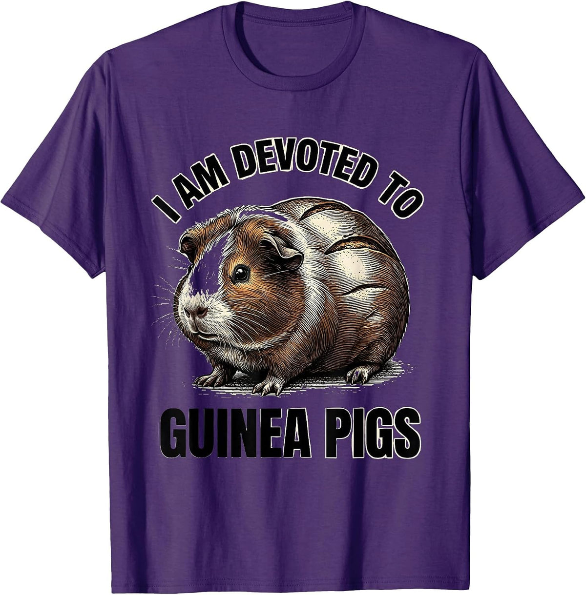 Men's I Am Devoted To Guinea Pigs Funny Pig Lover Humor T-Shirt - Purple