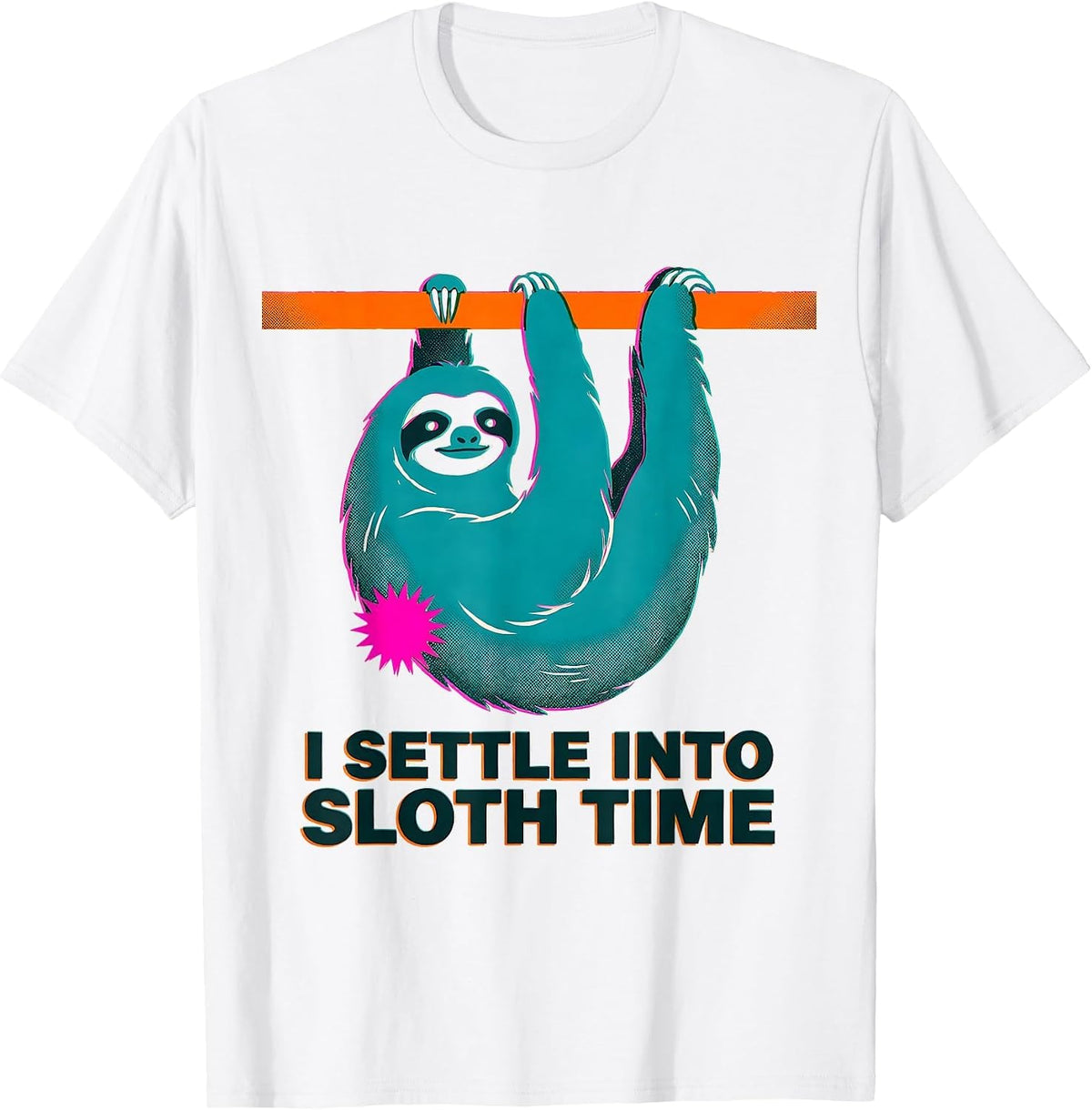 Men's I Settle Into Sloth Time Funny Sloth Lover Gift T-Shirt - White