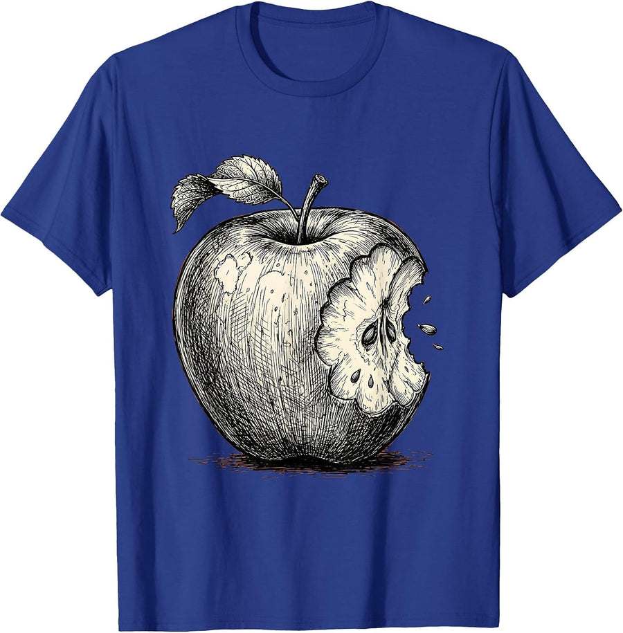 4th Grade Teacher Classic Apple Illustration T-Shirt - Royal Blue