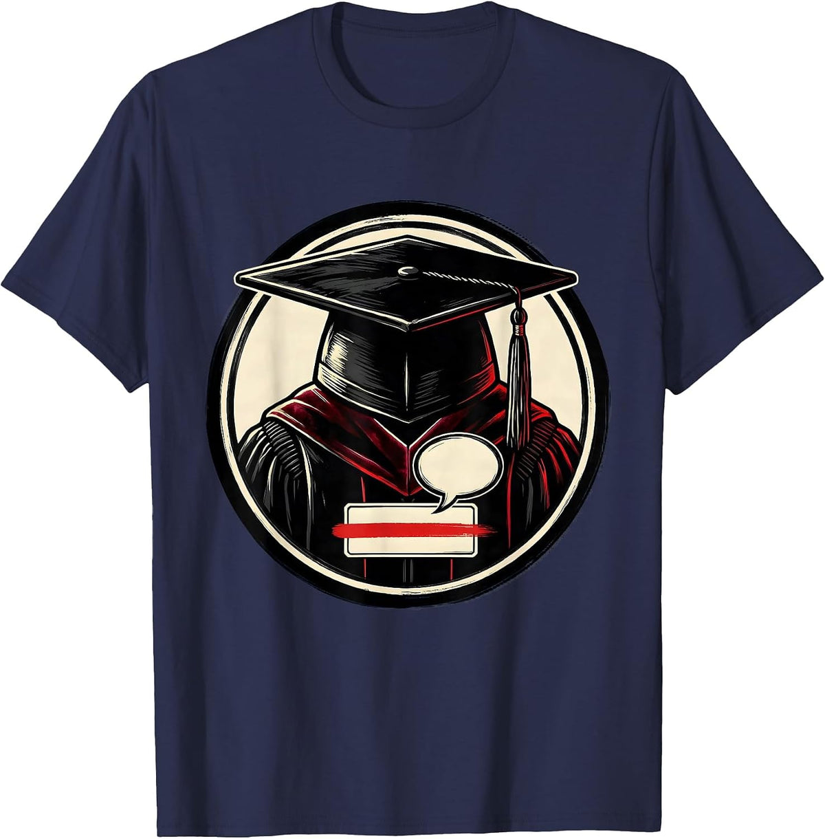 Men's Doctoral Hood Badge PhD Graduation Humor T-Shirt - Navy Blue