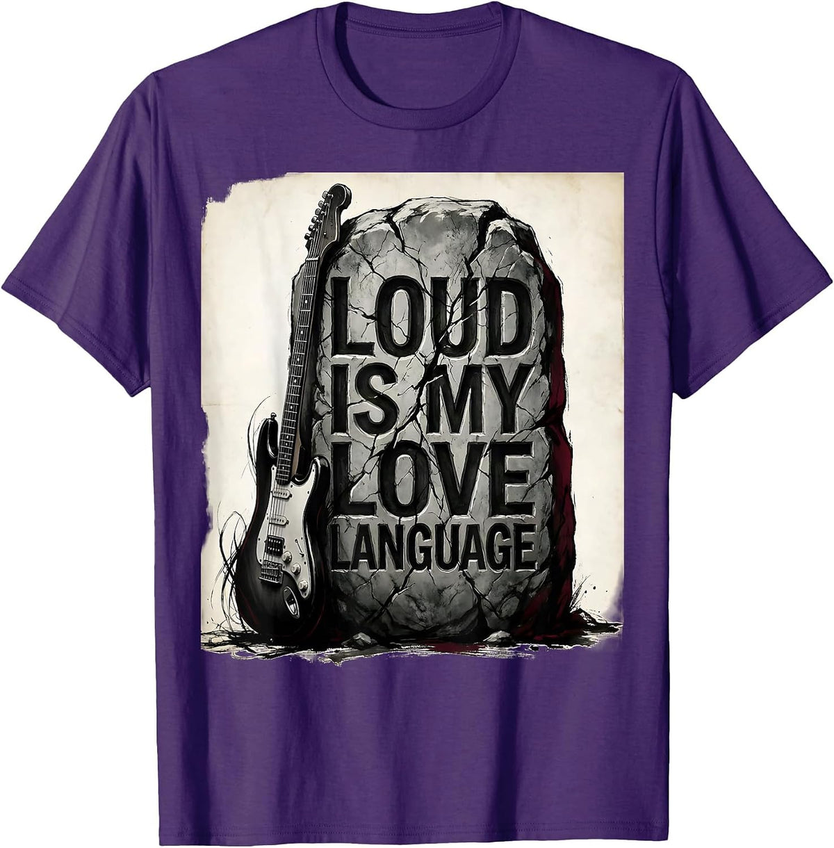 Loud Is My Love Language Metal Music Design T-Shirt - Purple