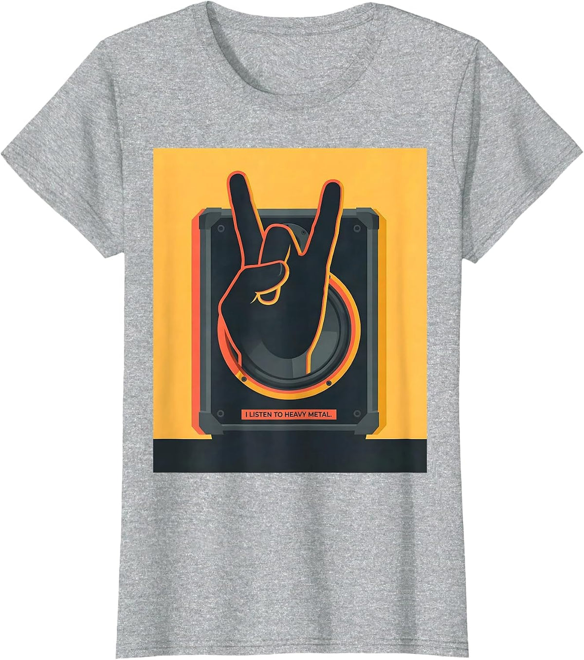 Women's I Listen To Heavy Metal Funny Rock Fan Music Lover Gift T-Shirt - Heather Grey
