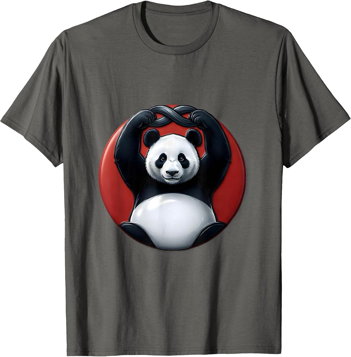 Sealed Panda Badge Cute Animal Lover Gift T-Shirt - Asphalt Grey