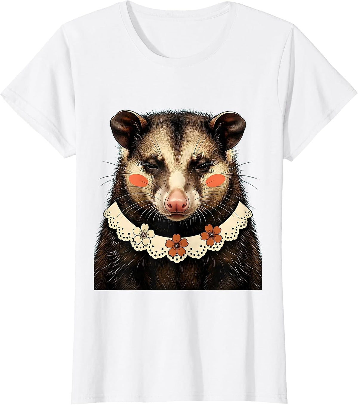 Cute Opossum Retro Halloween Animal Lover Autumn T-Shirt - White