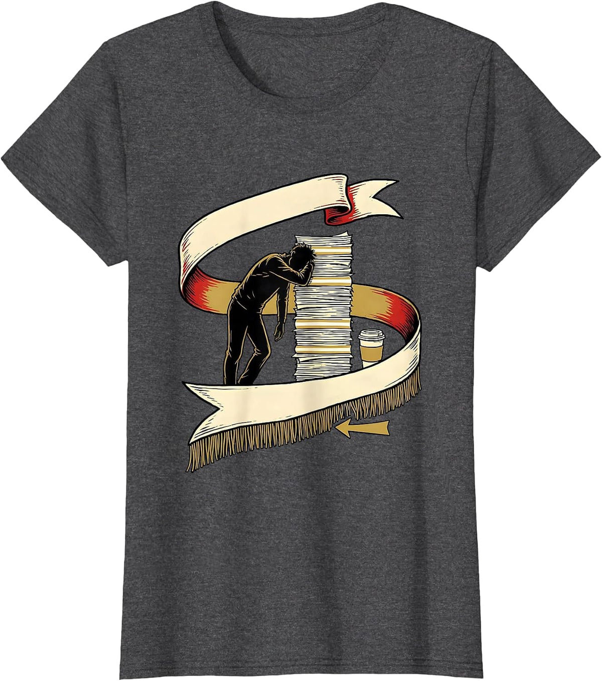 Women's Finish Line Sash Theater Kid Musical Theatre Performer Humor T-Shirt - Dark Heather Grey