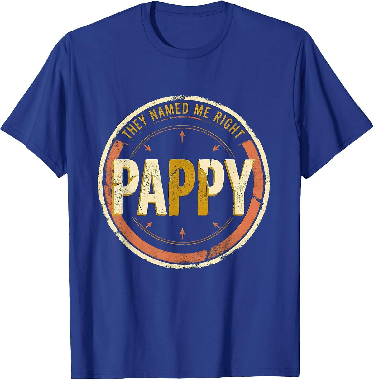 Men's They Named Me Right: Pappy Vintage Grandfather Funny Family T-Shirt - Royal Blue