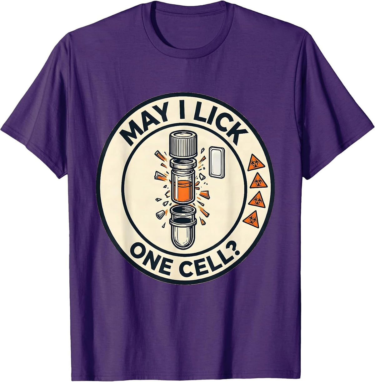 Men's May I Lick One Cell Funny Periodic Table Chemistry Teacher T-Shirt - Purple