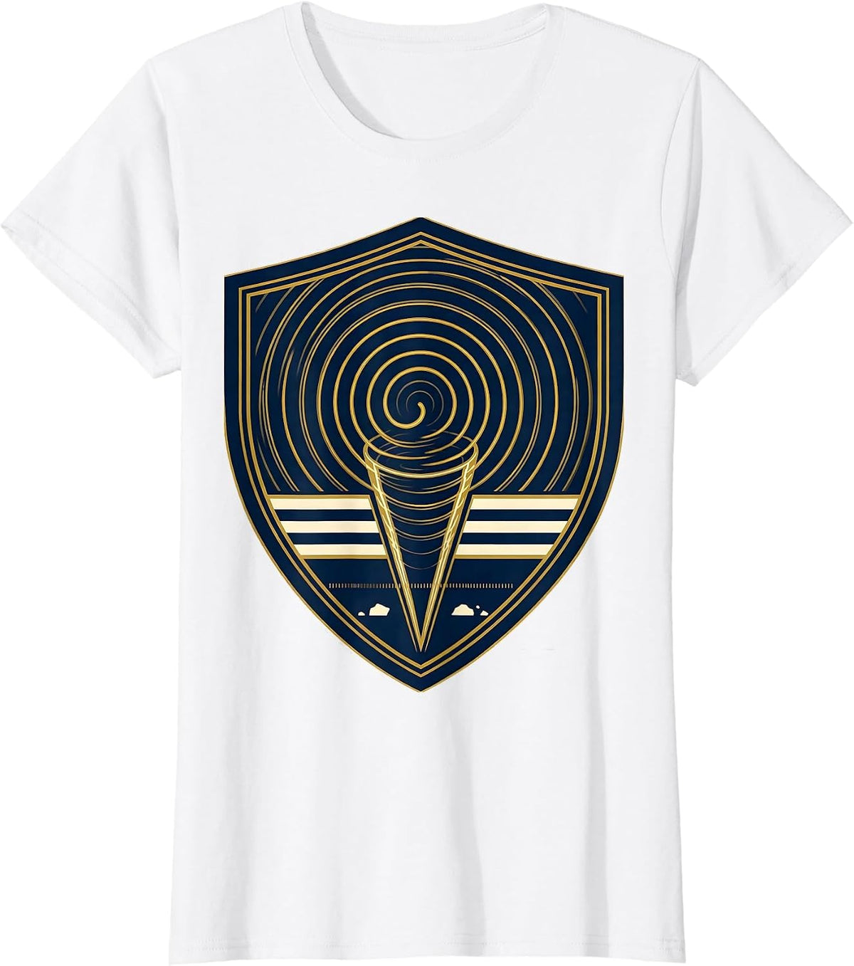 Women's Sealed Shield Badge Sports Storm Chaser Meteorology Humor T-Shirt - White