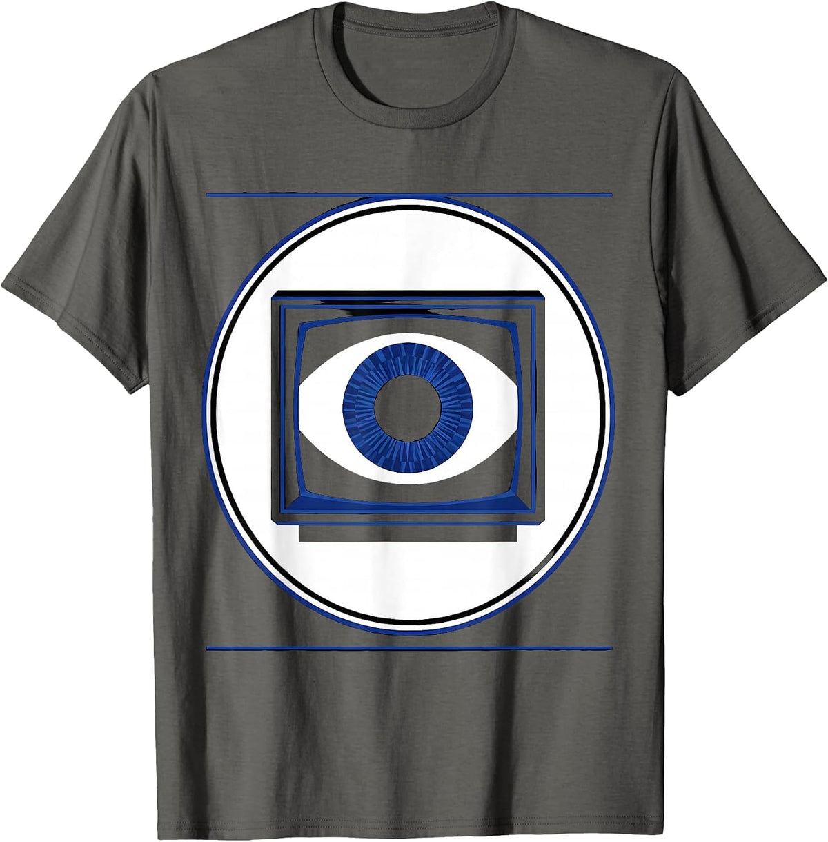 Big Brother Surveillance Eye Television Graphic T-Shirt - Asphalt Grey