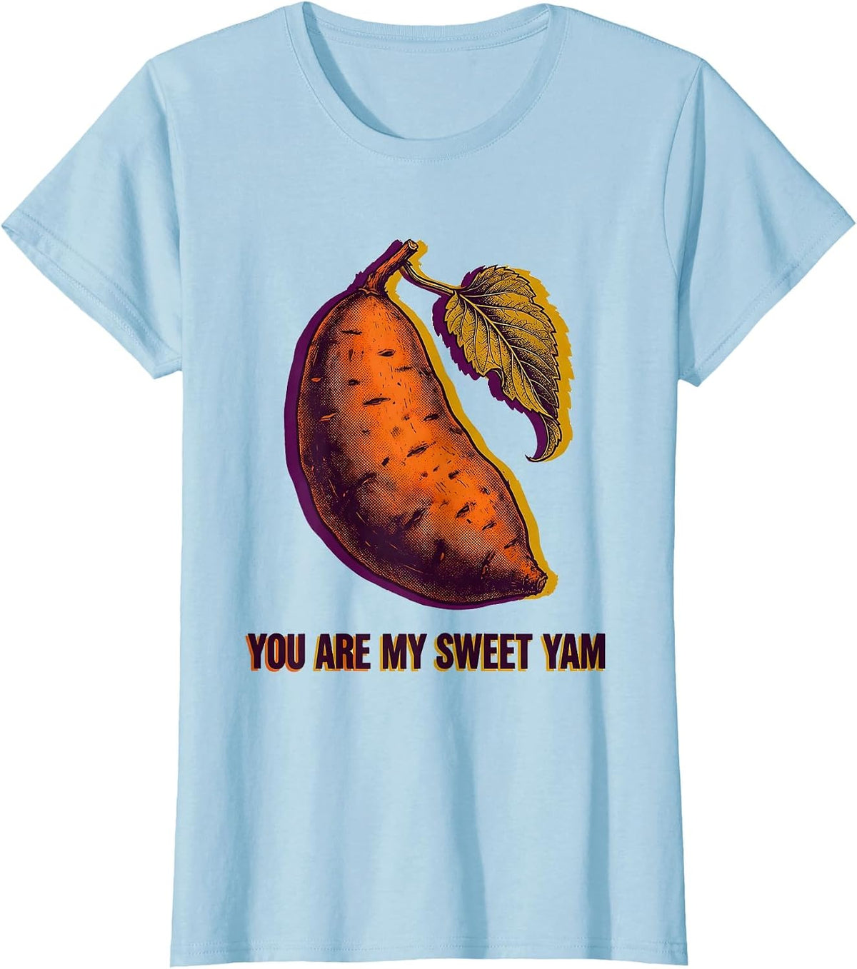 Women's You Are My Sweet Yam Funny Thanksgiving Couple Matching Set T-Shirt - Baby Blue