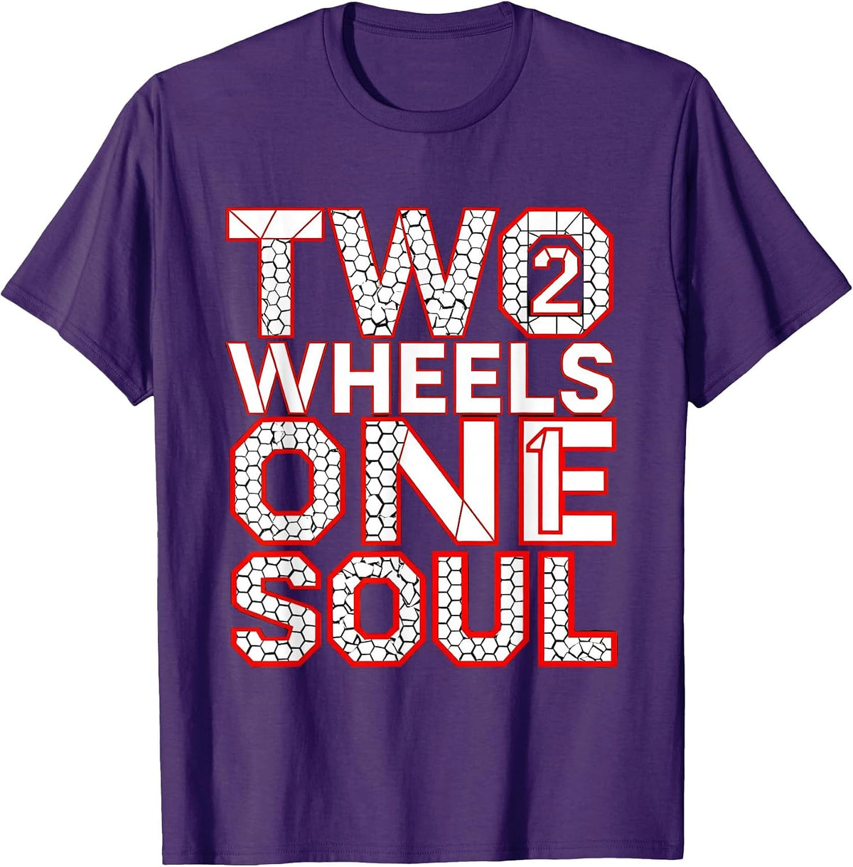 Two Wheels One Soul Bike Rider Design T-Shirt - Purple