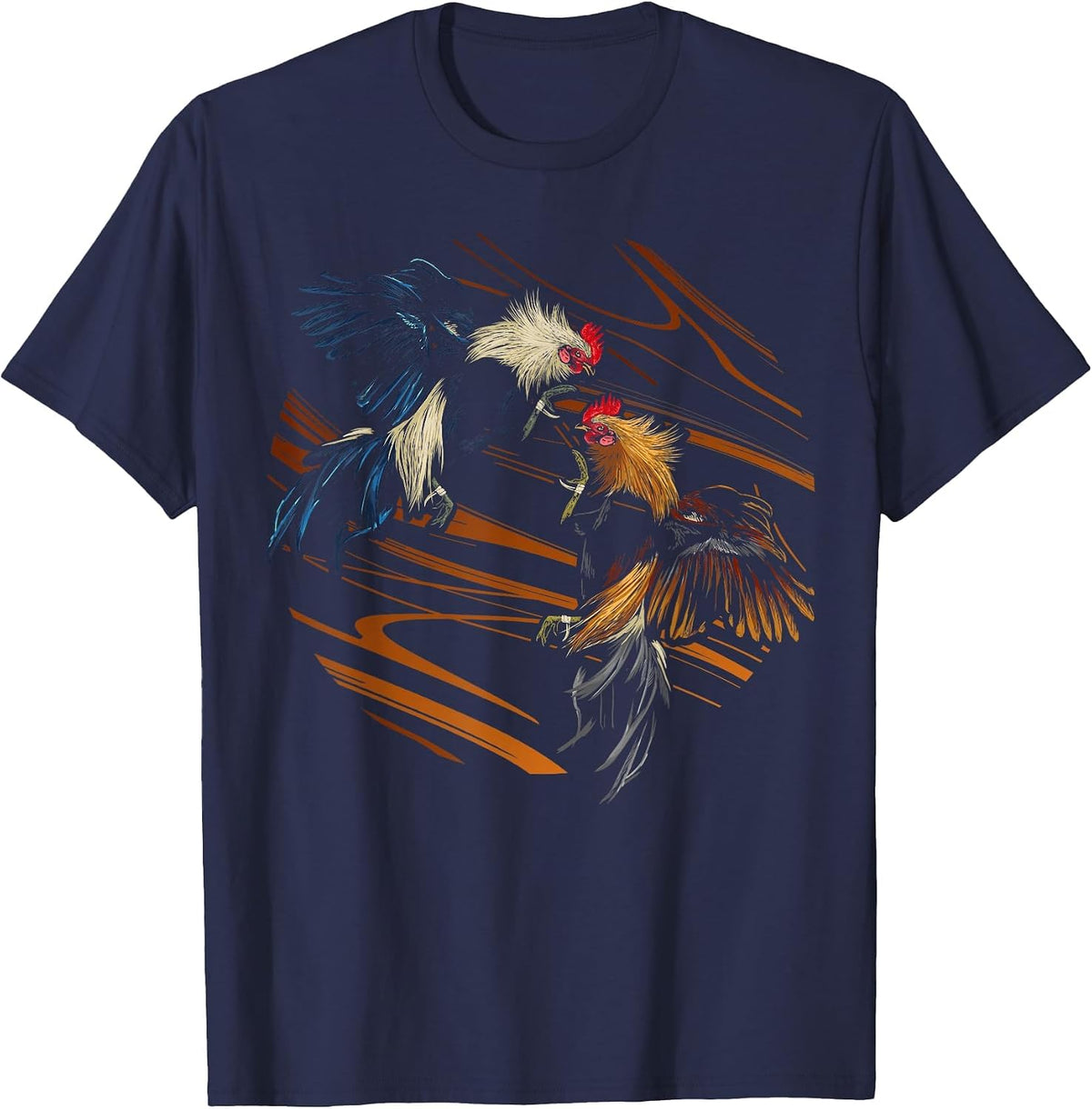 Peleas De Gallos Cockfighter Game Fowl Cockfighting Rooster T-Shirt - Navy Blue
