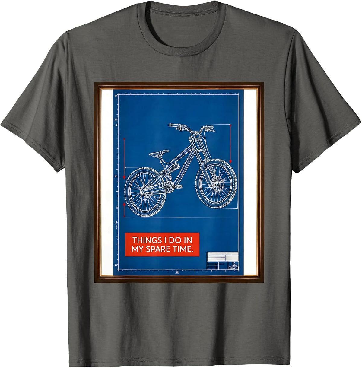 Things I Do In My Spare Time Funny Mountain Bike Biker Humor T-Shirt - Asphalt Grey