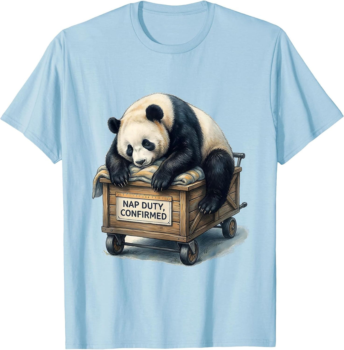 Men's Nap Duty Confirmed Funny Panda Bear Animal Lover Gift T-Shirt - Baby Blue