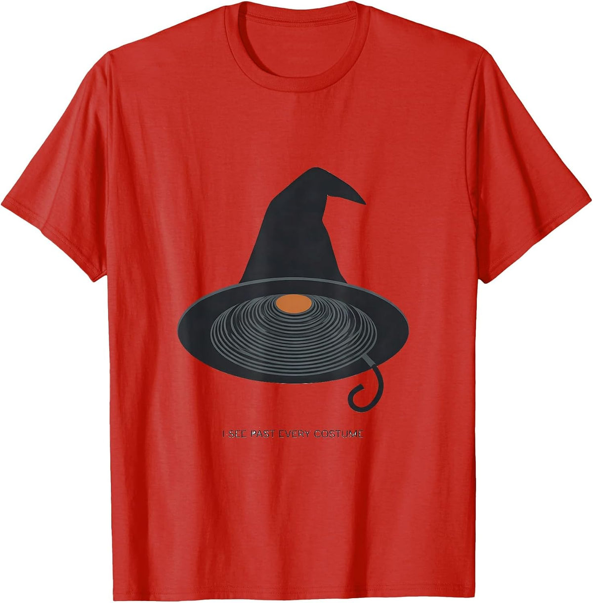 Men's I See Past Every Costume Editorial Conceptual Sonographer T-Shirt - Red