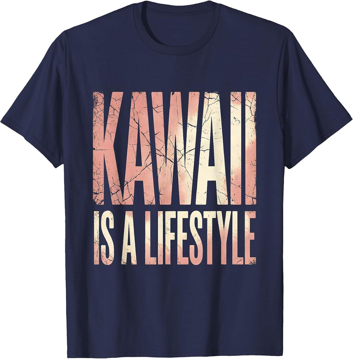 Men's Kawaii Is A Lifestyle Cute Aesthetic Design T-Shirt - Navy Blue
