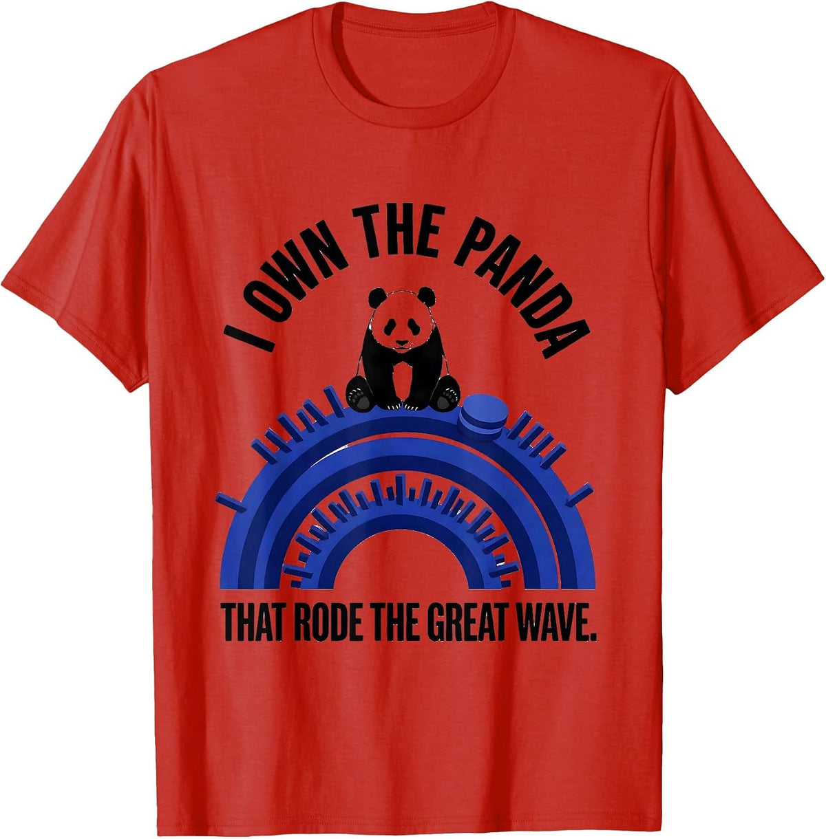 Men's I Own The Panda That Rode The Great Wave Funny T-Shirt - Red