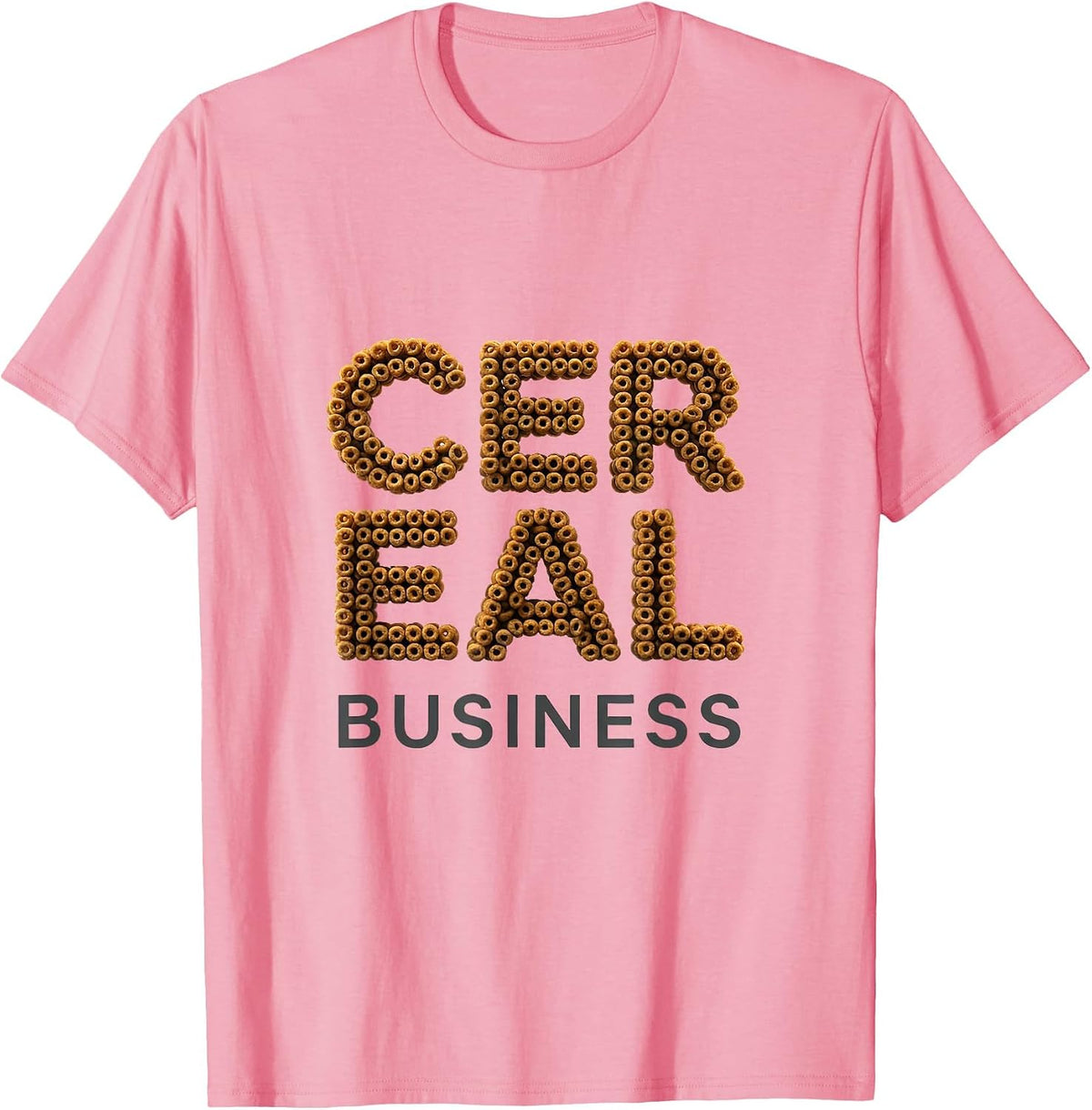 Men's Cereal Business Minimalist Breakfast Food Pun Humor T-Shirt - Pink