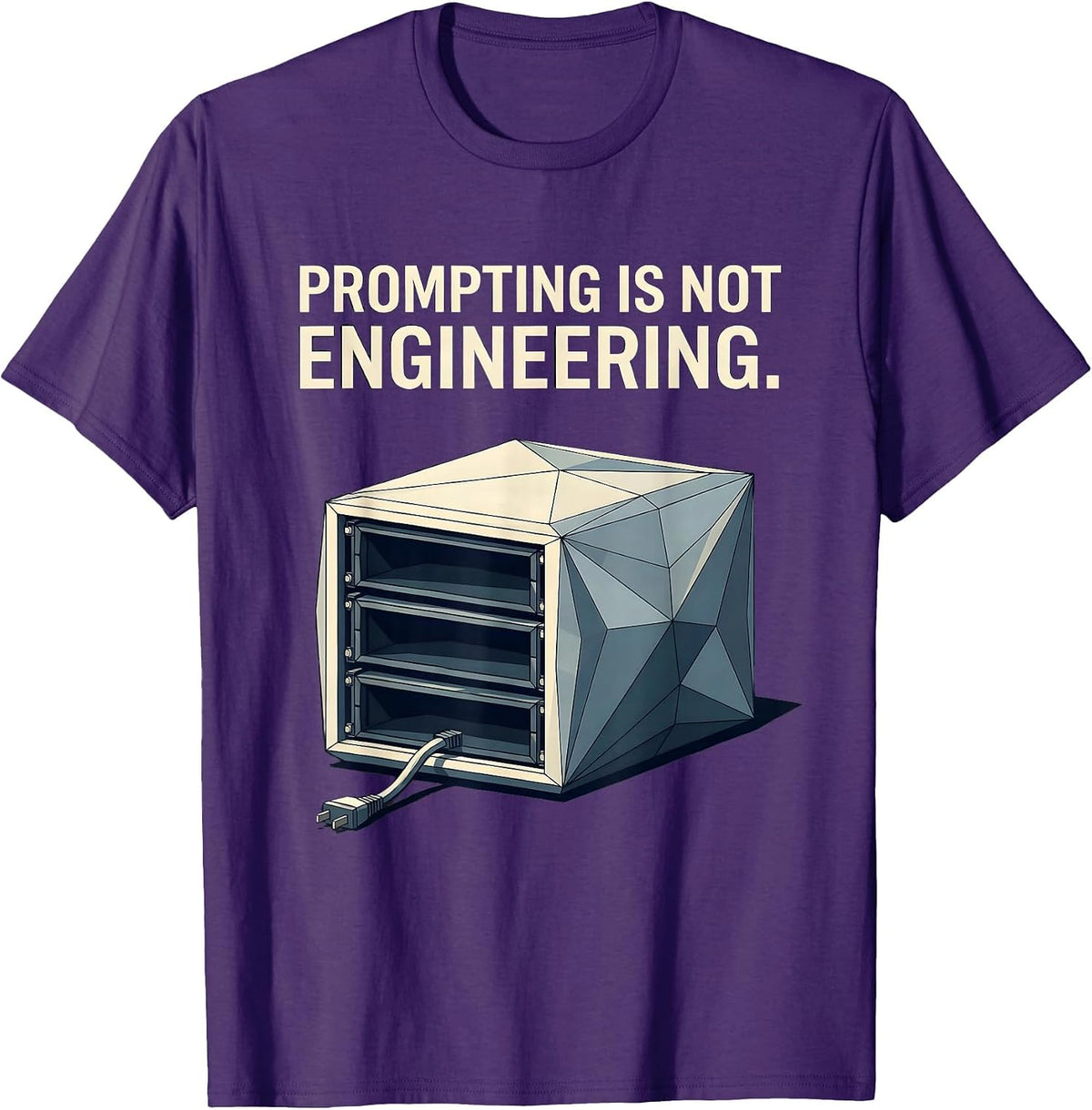 Men's Prompting Is Not Engineering Funny Tech Support Programmer T-Shirt - Purple