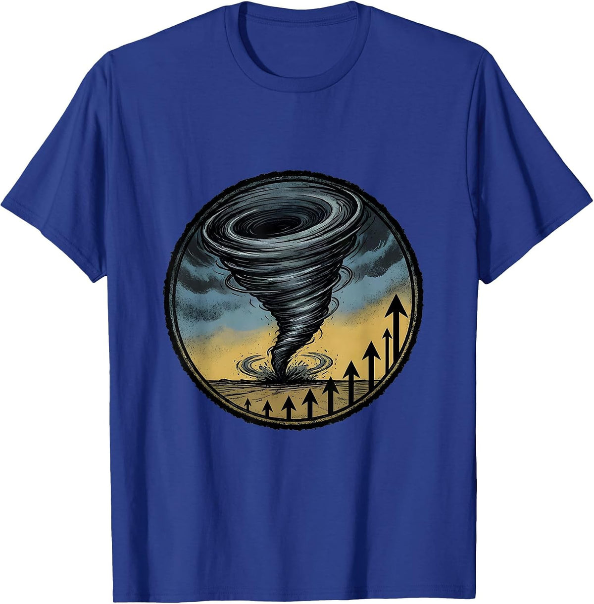 Broad Wedge Tornado Illustration Storm Chaser Enthusiast T-Shirt - Royal Blue