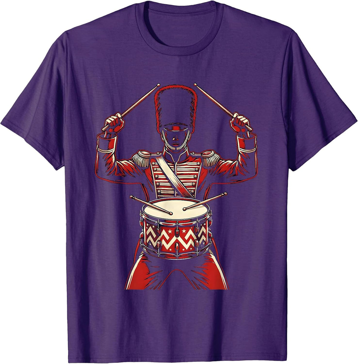 Kids Patriotic Drumline Marching Snare Drum T-Shirt - Purple
