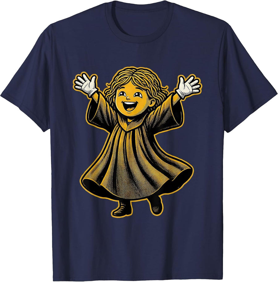 HBCU Kids Choir Singer Illustration T-Shirt - Navy Blue