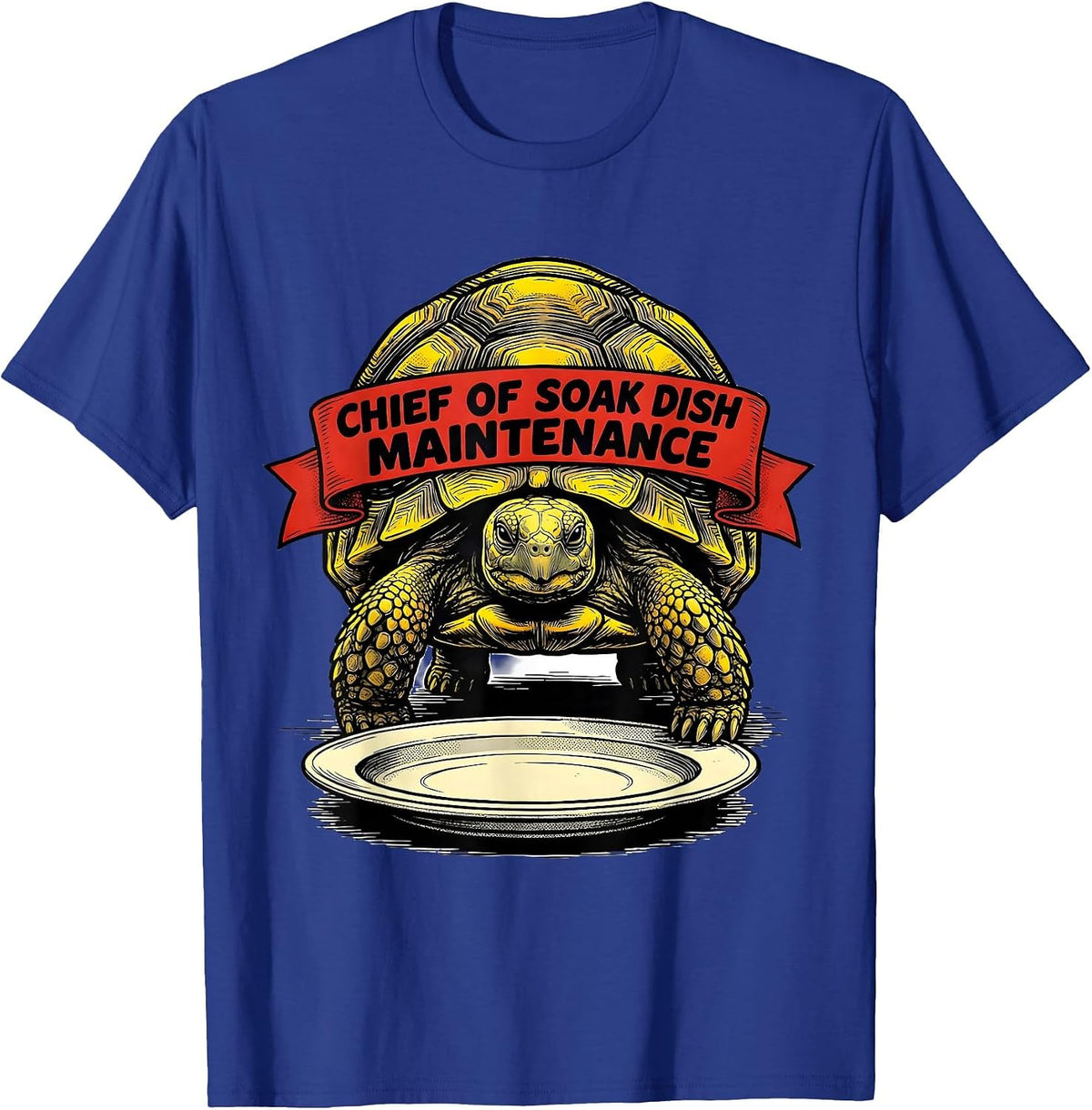 Chief Of Soak Dish Maintenance Funny Tortoise Pet Lover T-Shirt - Royal Blue