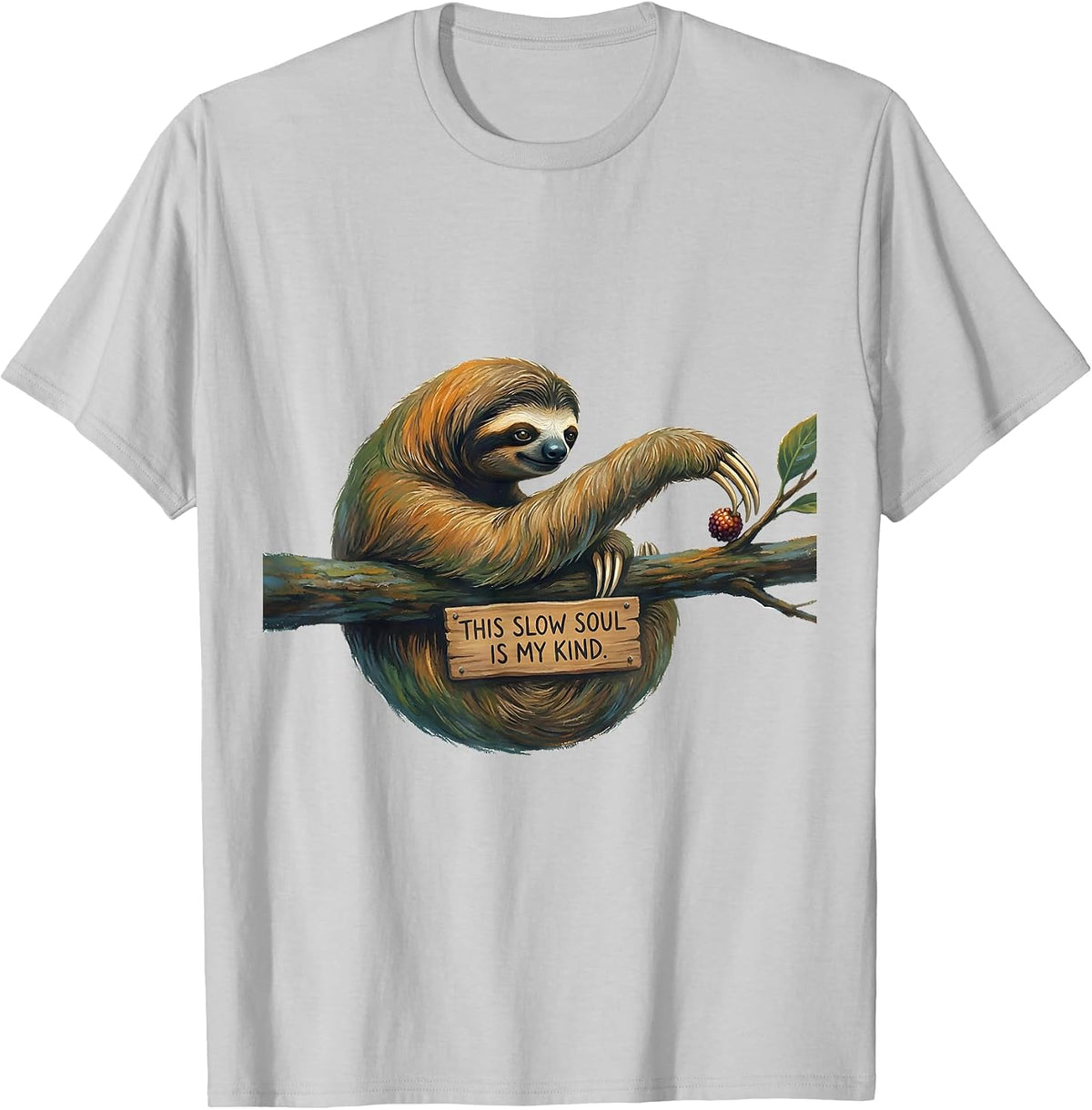 Men's This Slow Soul Is My Kind Funny Sloth Lover Novelty Gift T-Shirt - Silver Grey