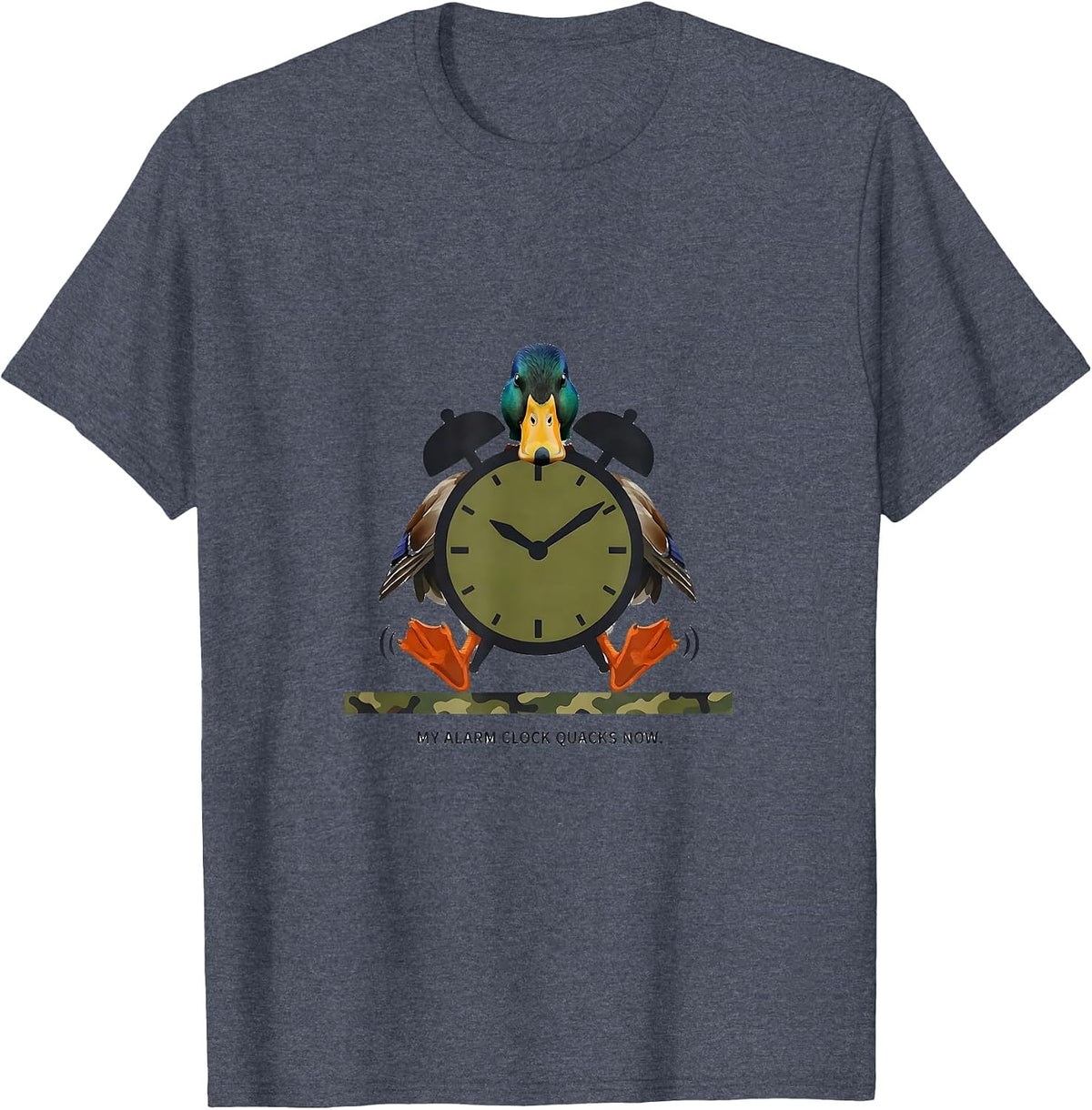 My Alarm Clock Quacks Now Funny Hunting Mallard Duck Youth T-Shirt - Heather Blue