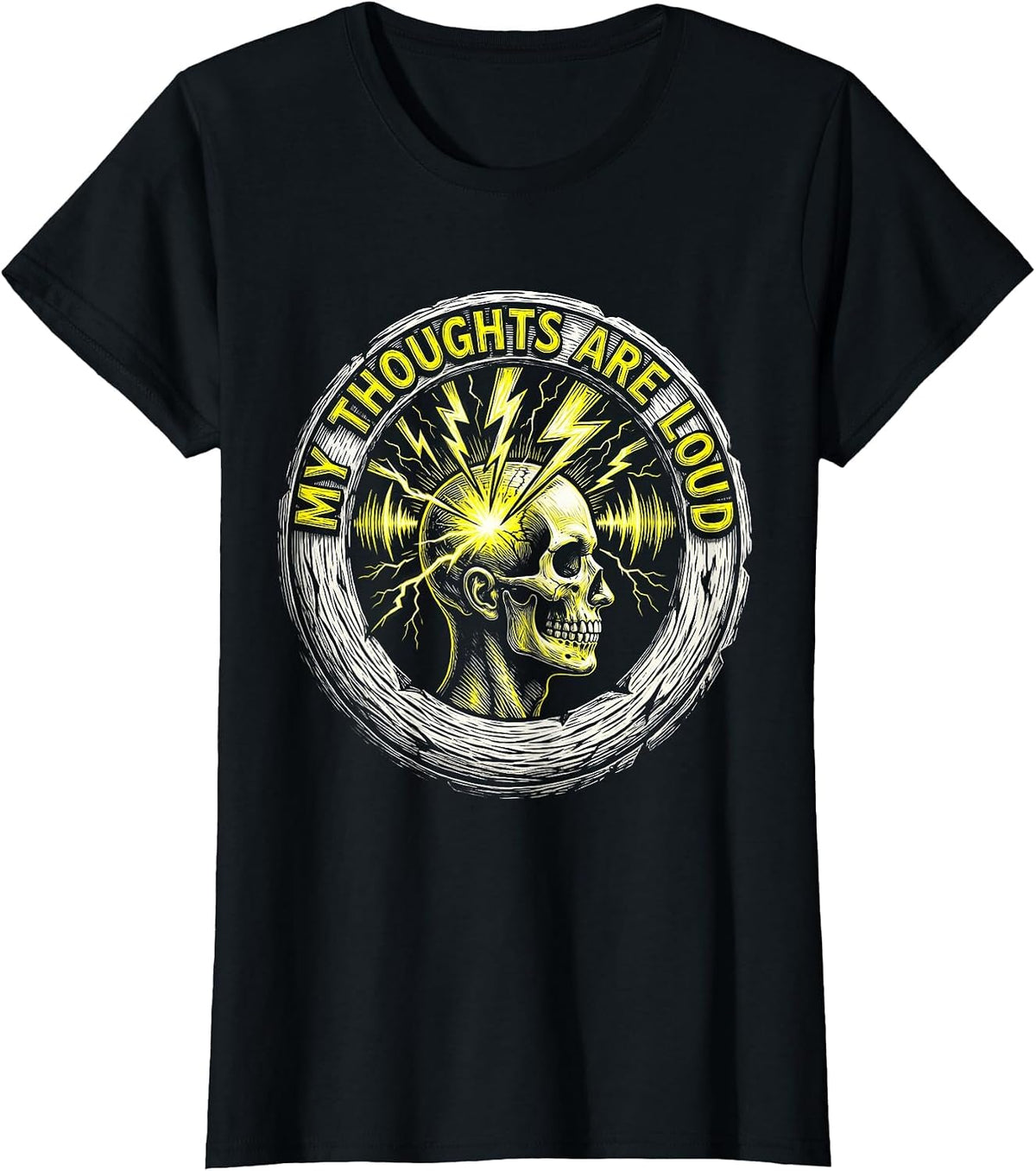 My Thoughts Are Loud ADHD Awareness Design T-Shirt - Black