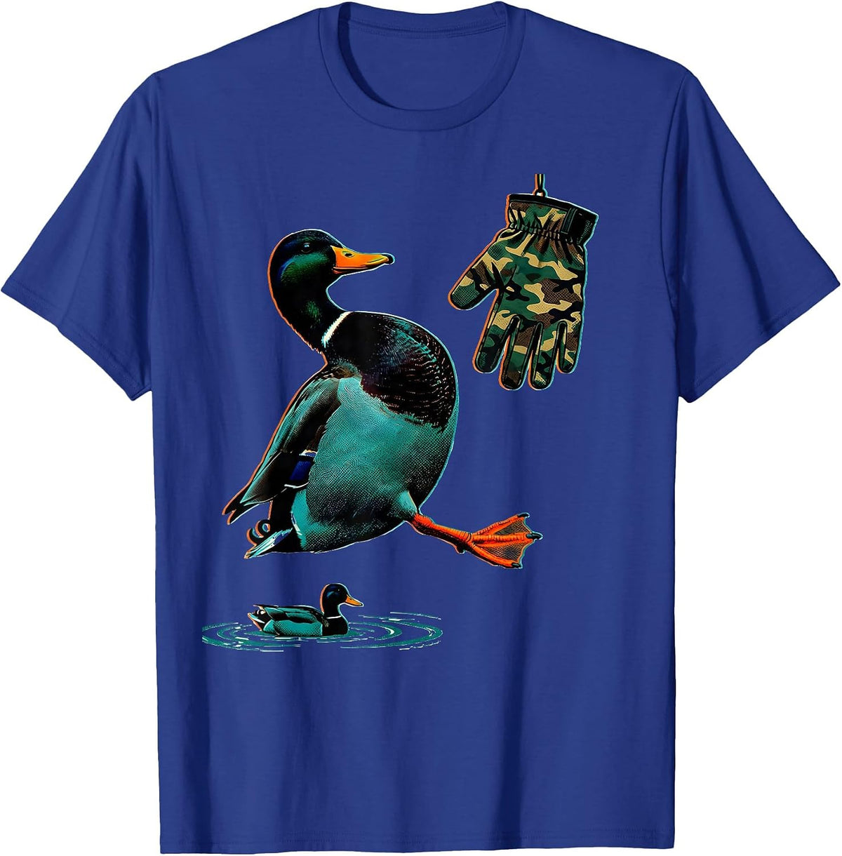 Camo Mallard Duck Hunting Dad Humor Gift T-Shirt - Royal Blue