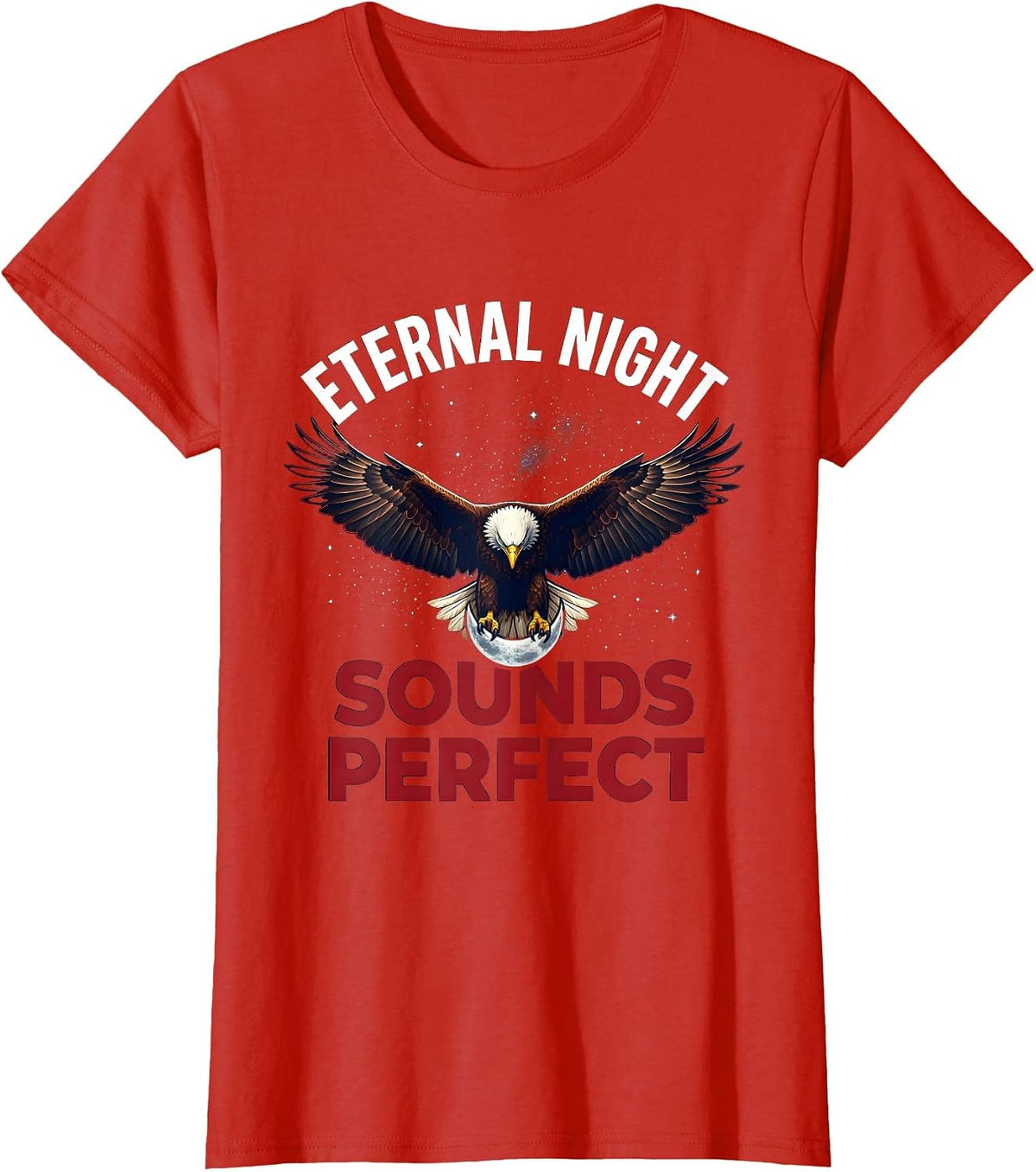 Eternal Night Sounds Perfect Goth Design T-Shirt - Red