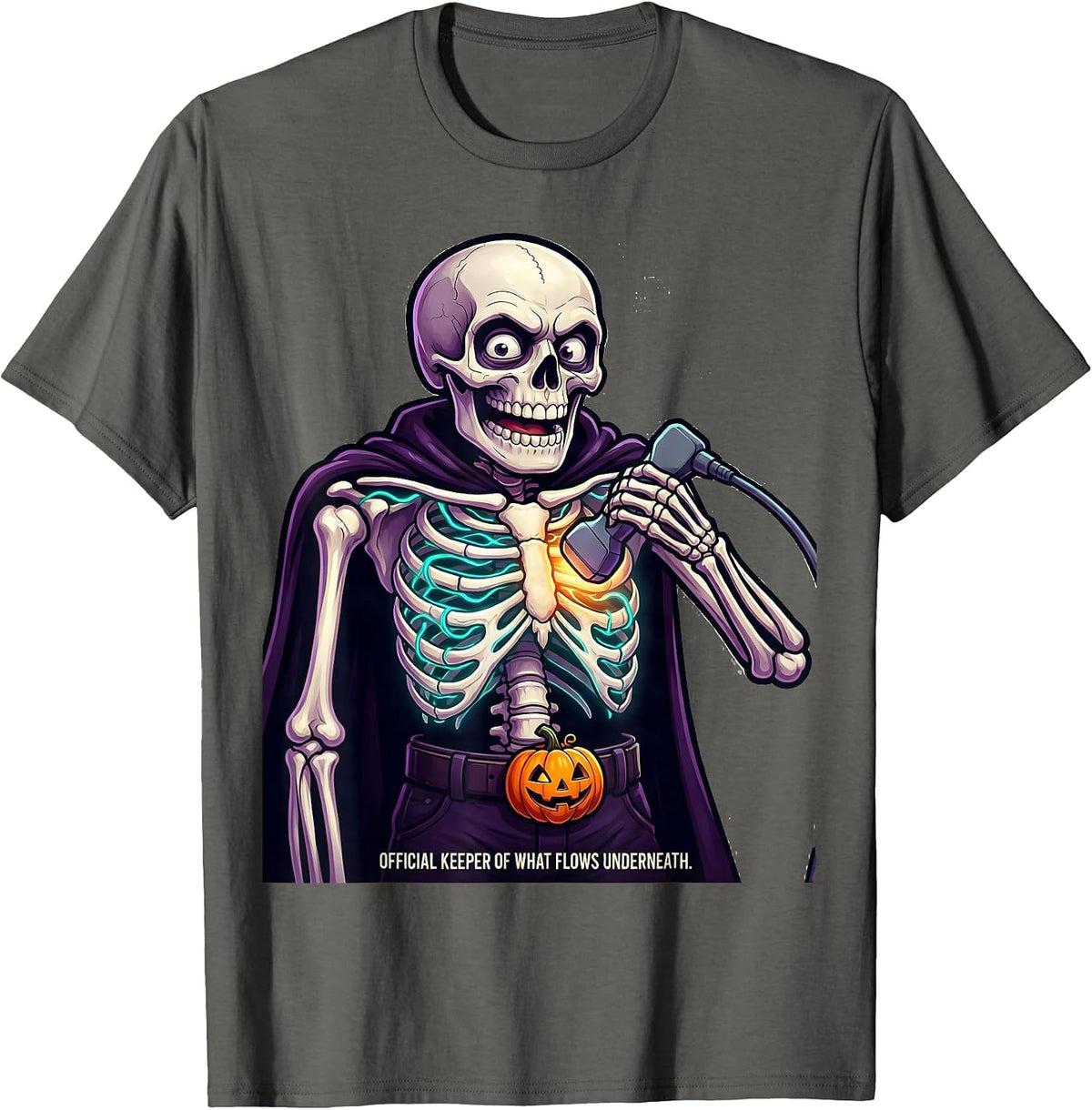 Men's Official Keeper Of What Flows Underneath Sonographer T-Shirt - Asphalt Grey