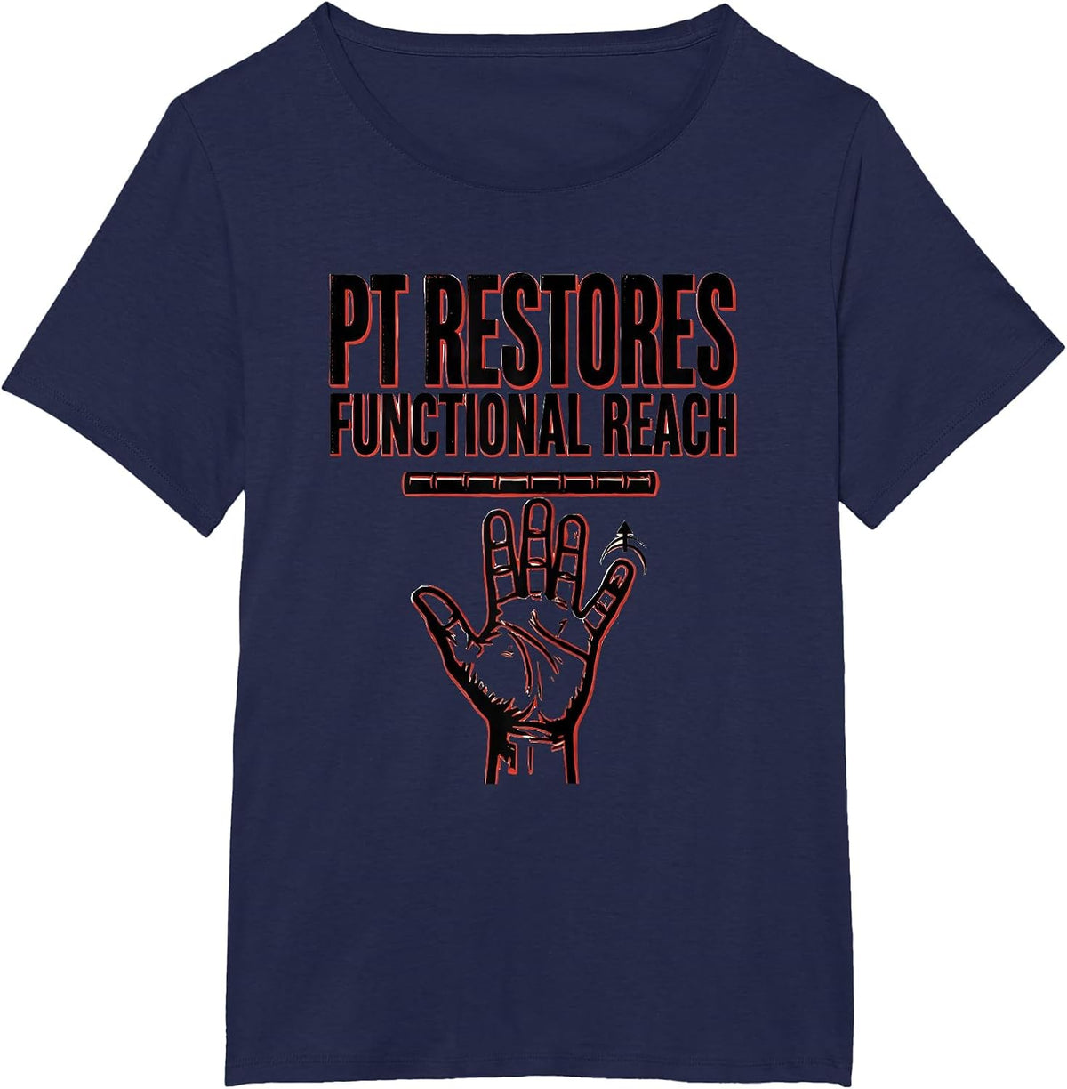 Women's PT Restores Functional Reach Stencil Graphic Physical T-Shirt - Navy Blue