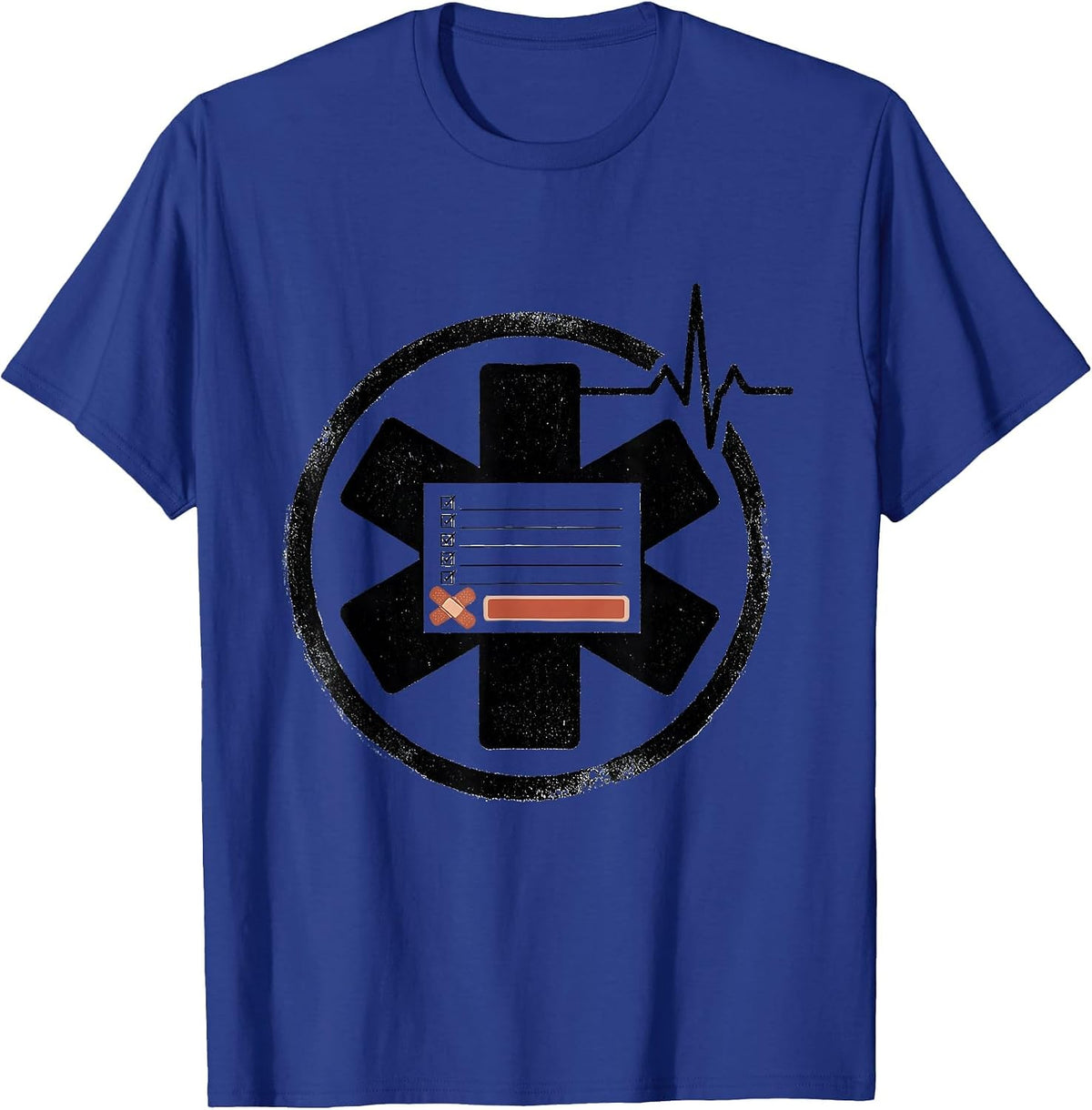 Sealed Star-of-Life Ticket Stub Dark Humor EMT Paramedic T-Shirt - Royal Blue