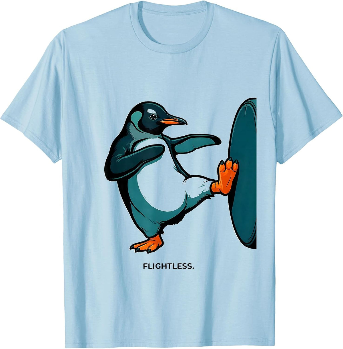 Men's Flight Was Never An Option Tactical Penguin Funny Bird Meme T-Shirt - Baby Blue