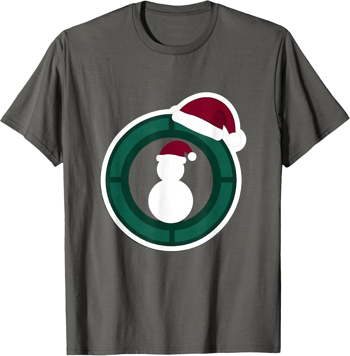 Men's MRI Bore Ring Snowman Radiology Tech Christmas Sticker T-Shirt - Asphalt Grey