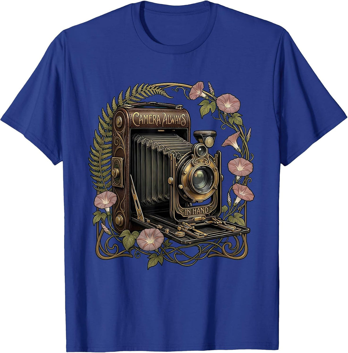 Camera Always In Hand Photography Lover Design T-Shirt - Royal Blue