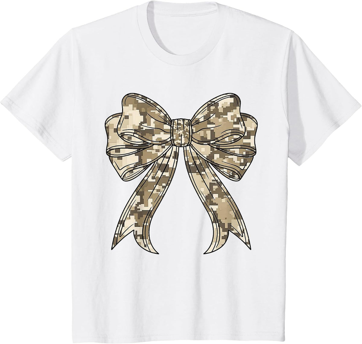 Desert Camouflage Camo Coquette Bow Hunting for Women Children T-Shirt - White
