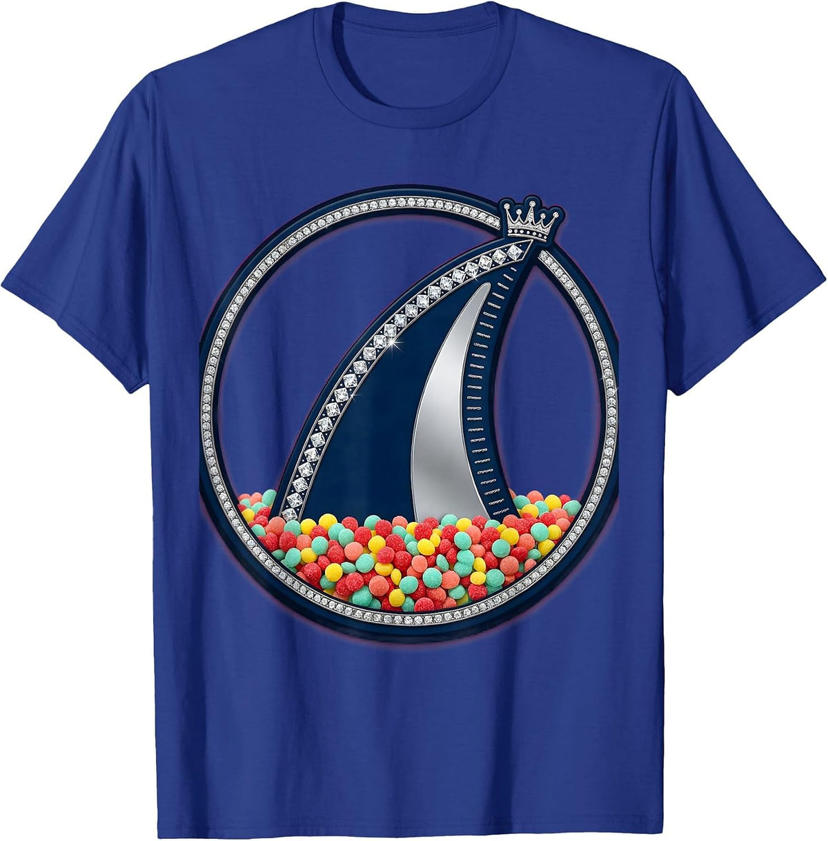 Men's Birthday Boy Shark Fin Sprinkles Graphic T-Shirt - Royal Blue