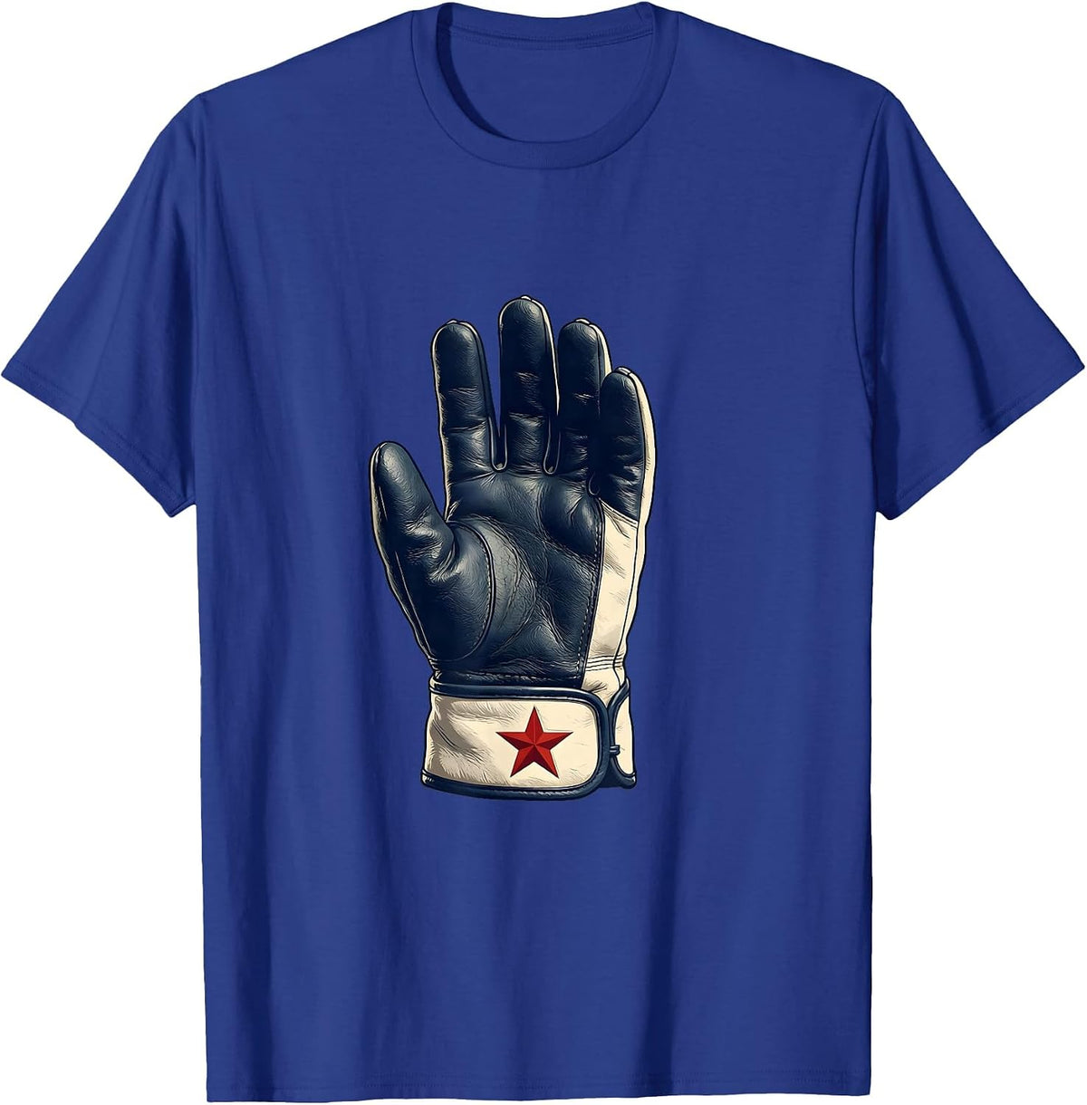 Leather Glove Star Labor Day Patriotic Union Worker T-Shirt - Royal Blue