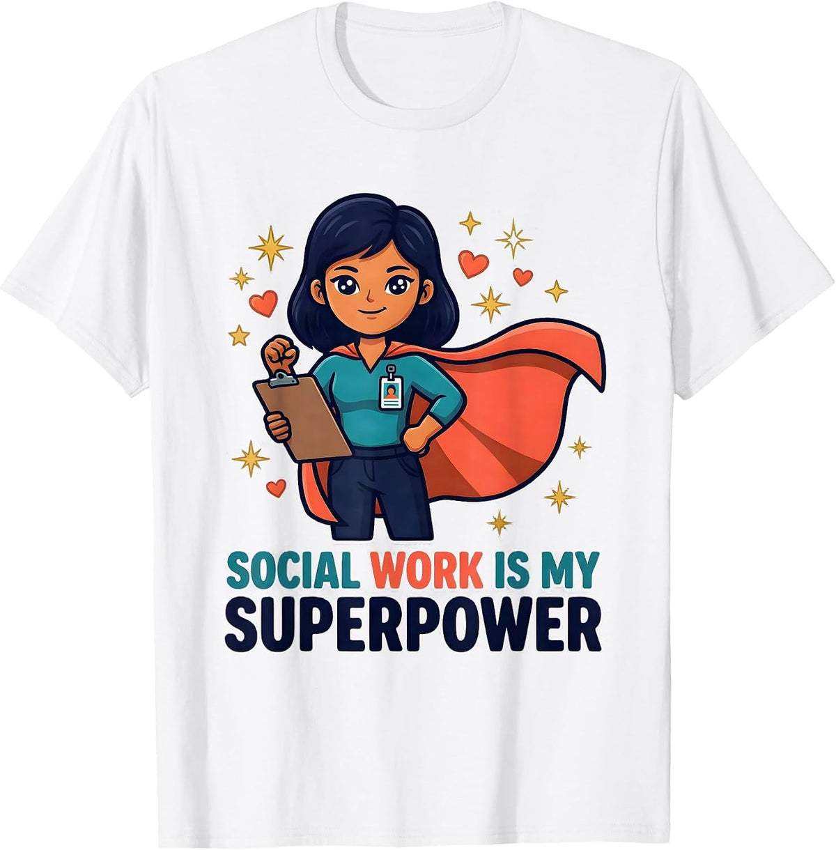 Men's SOCIAL WORK IS MY SUPERPOWER Inspirational Social Worker T-Shirt - White