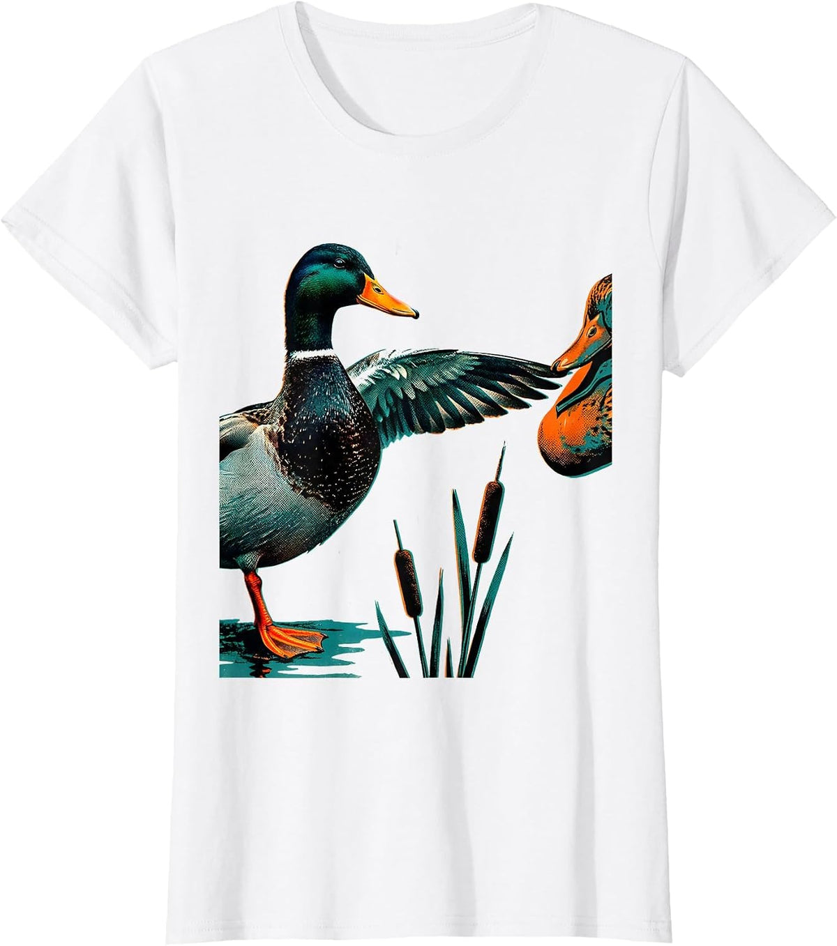 Mallard Duck Hunting Humor Dad Gift T-Shirt - White