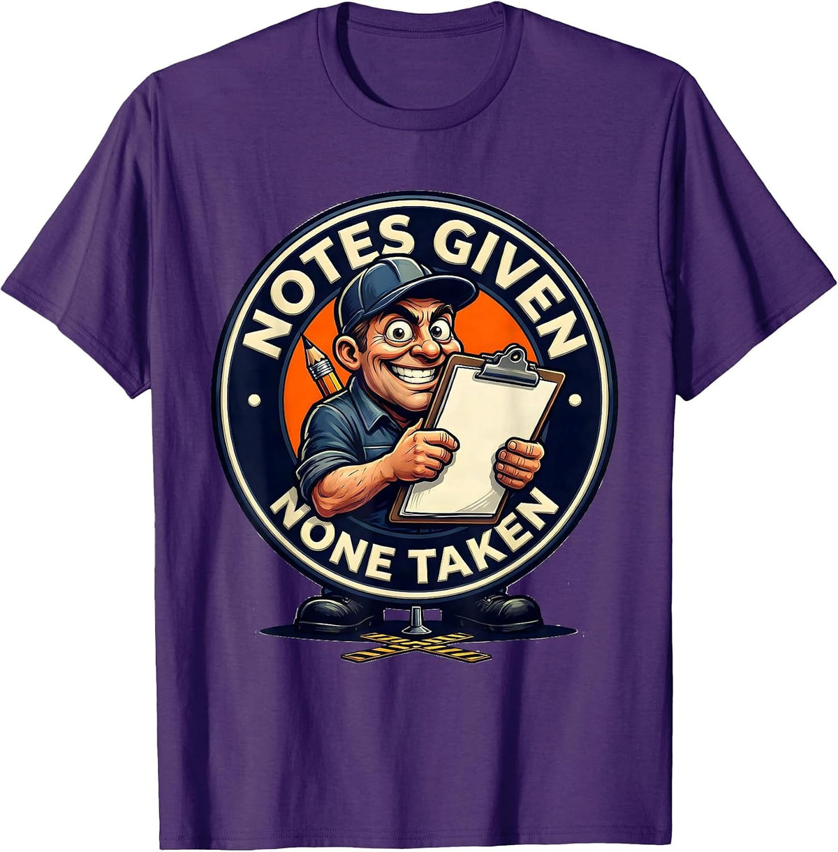 Men's Notes Given None Taken Funny Theater Kid Musical Theatre T-Shirt - Purple