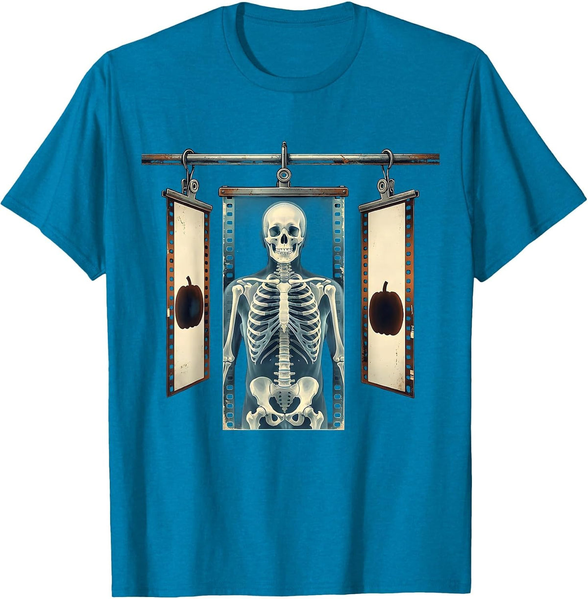 Radiographic Film Drying Rack Ghost Halloween Radiology Tech T-Shirt - Sapphire Blue