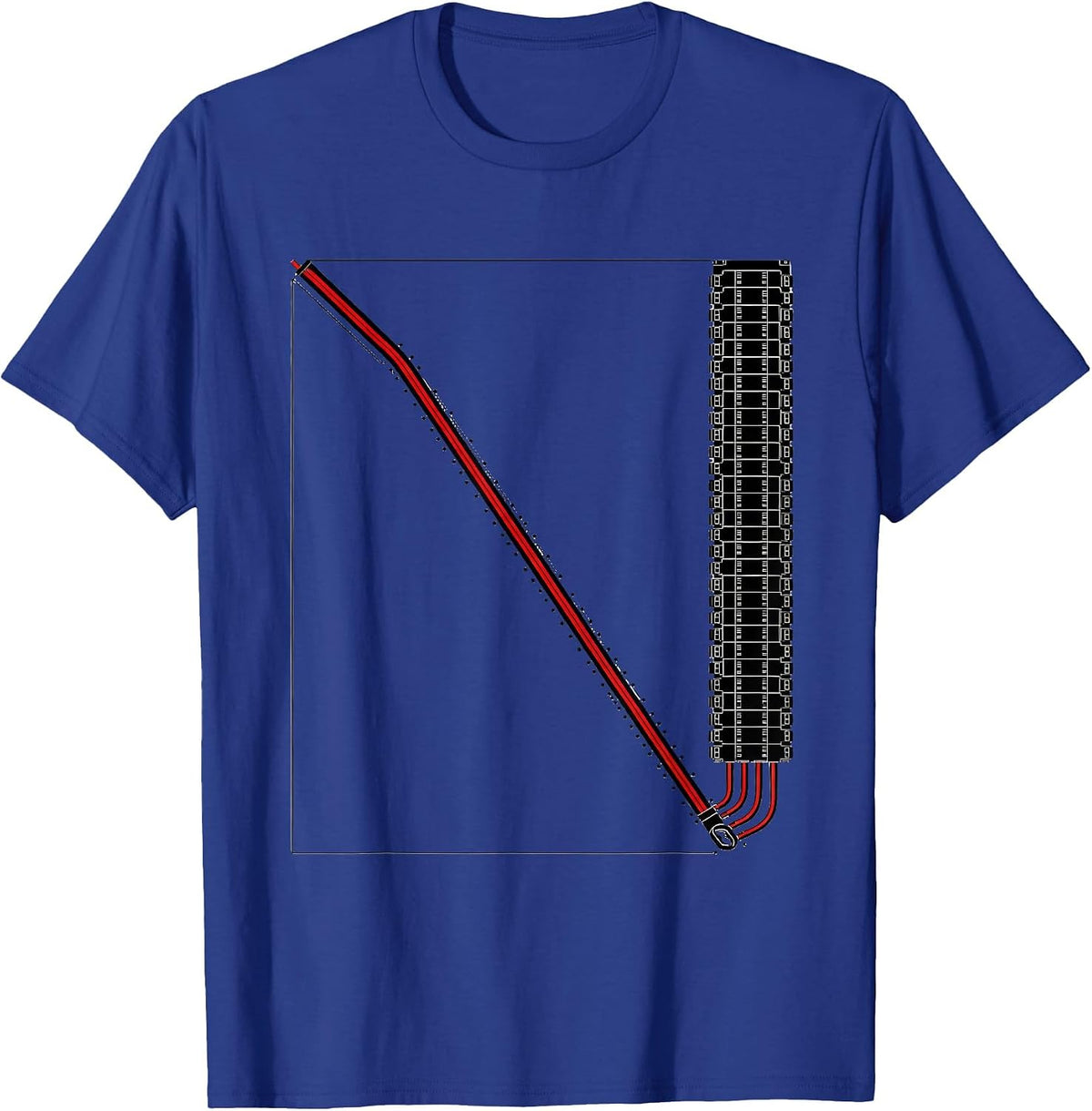 Men's Electrician Trade Pride Humor Graphic Circuit Breaker Panel T-Shirt - Royal Blue
