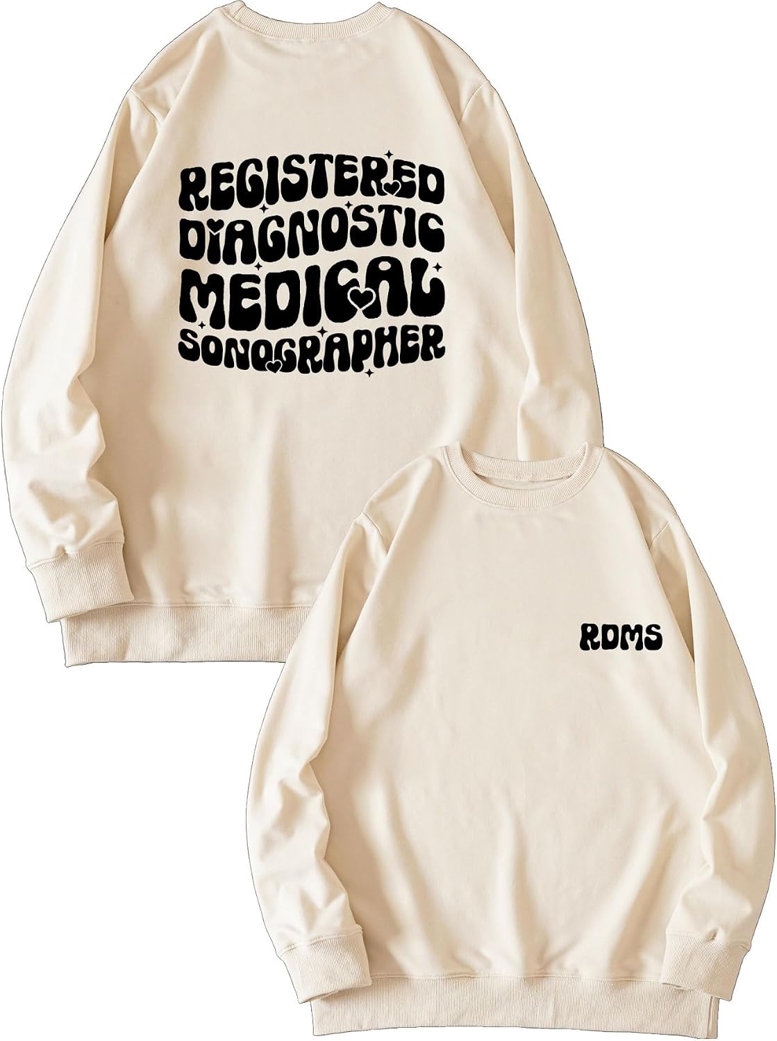 Womens Registered Diagnostic Medical Sonographer Sweatshirt - Beige
